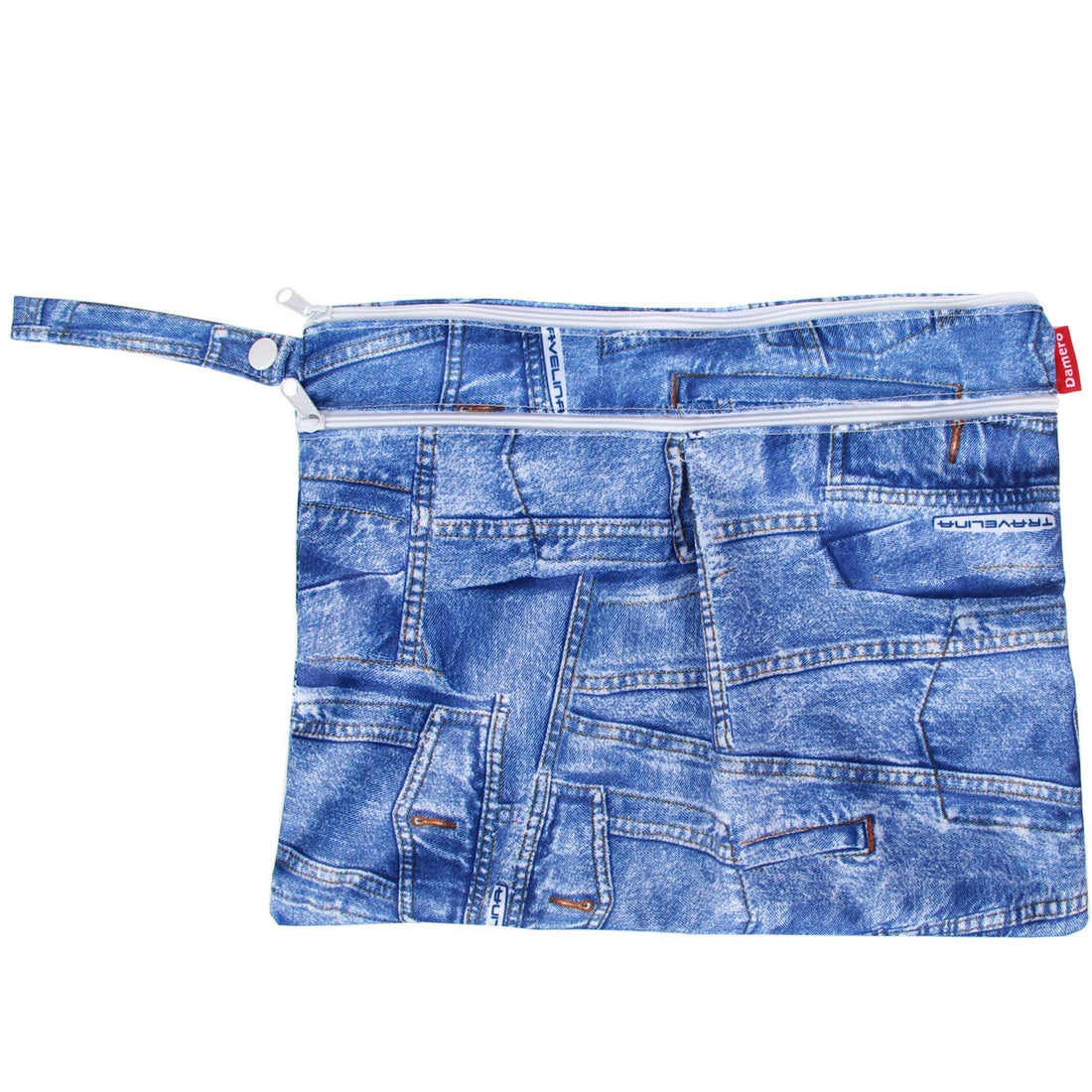 Damero 3pcs Pack Wet Dry Bag for Cloth Diapers Daycare Organizer Bag, Denim