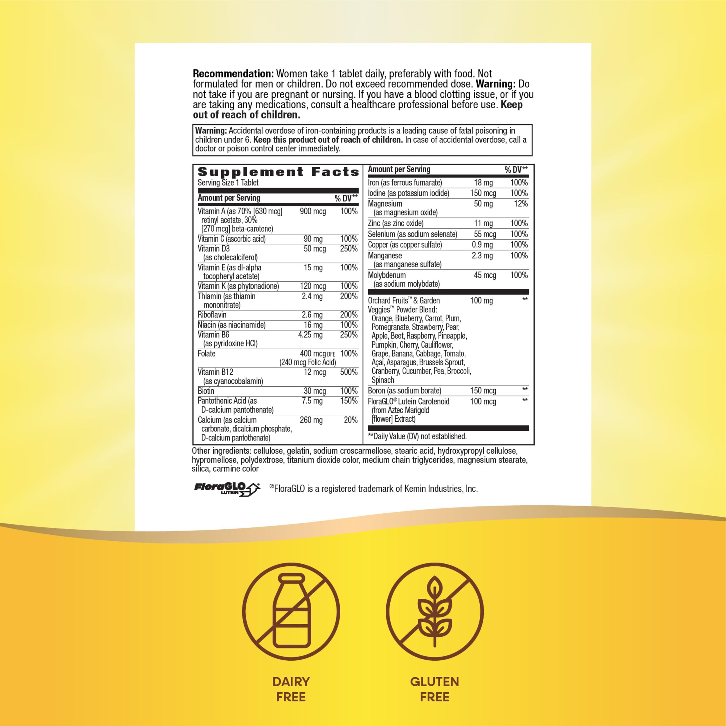 Nature's Way Alive Daily Complete Multivitamin for Women, Supports Energy Metabolism, Hair, Skin & Nails*, B-Vitamins, 130 Tablets (Packaging May Vary)