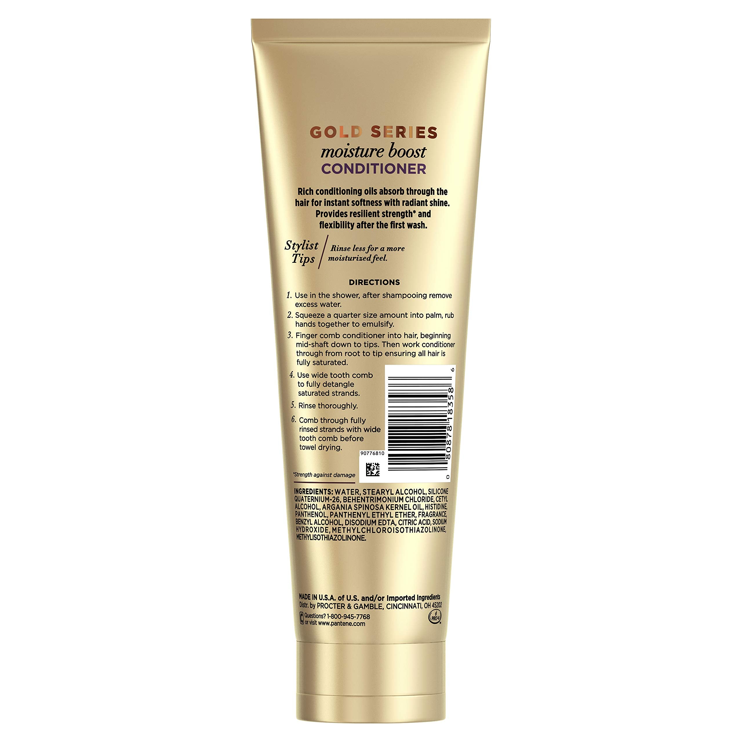 Moisture Boost Conditioner : Pantene Pro-V Gold Series Moisture Boost Conditioner, 8.4 Fluid Ounce (Pack of 12) for African American, Ethnic and Curly Hair Care