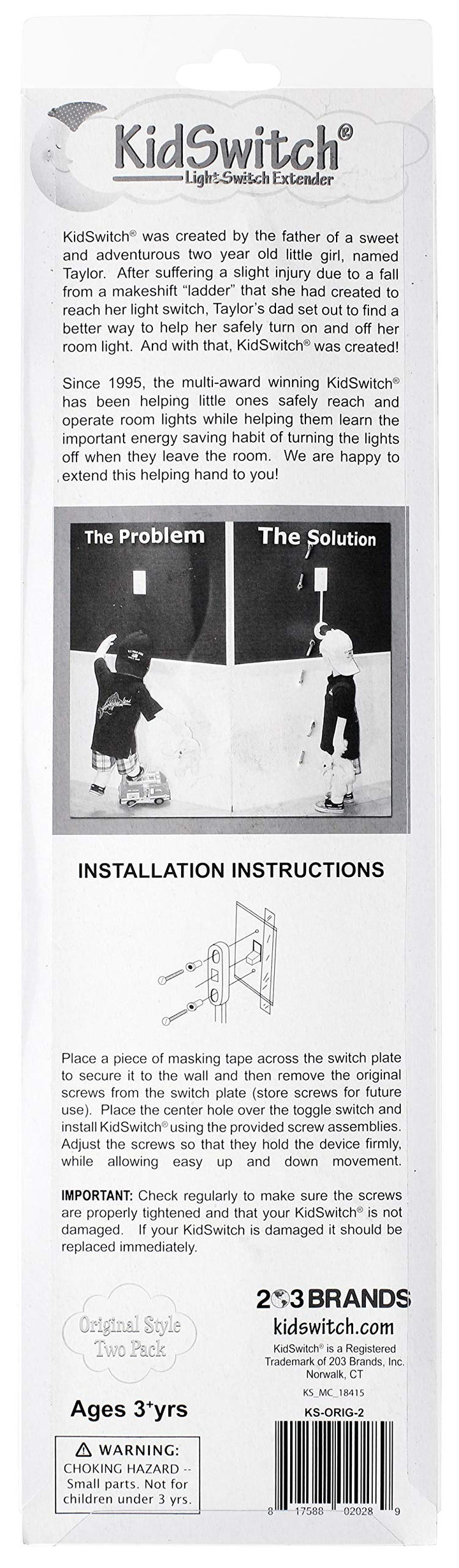 Kidswitch Kids Light Switch Extender (2 Pack) - Glow in The Dark Toddler Switch - Quick Install, Easy Grab Extension, Award Winning