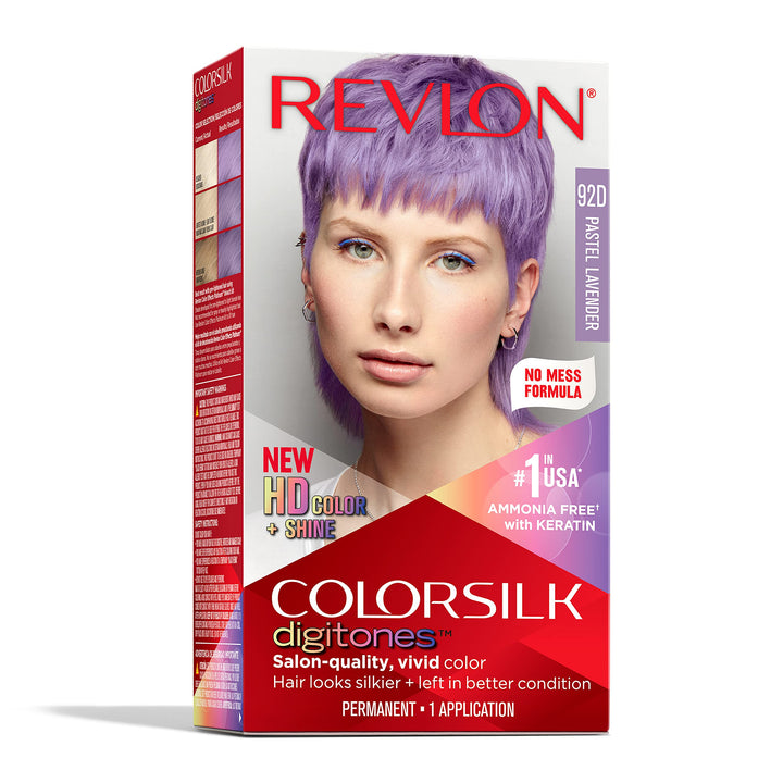 Revlon ColorSilk Digitones Permanent Hair Color with Keratin, 92D Pastel Lavender, 1 Count