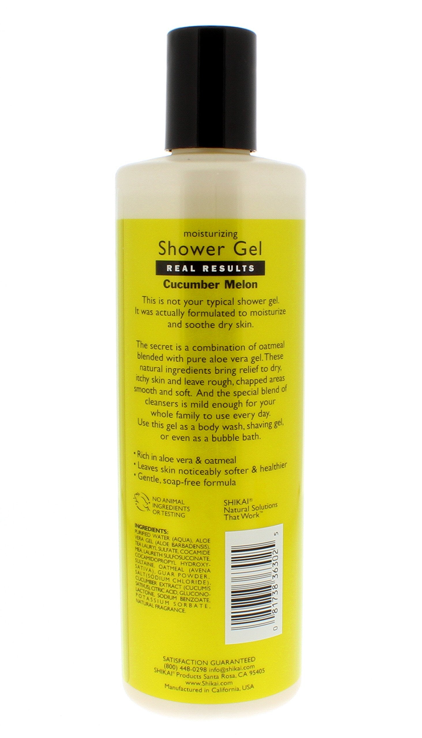 Shikai - Daily Moisturizing Shower Gel, Rich In Aloe Vera Oatmeal That Leaves Skin Noticeably Softer Healthier, Relief For Dry Skin, Gentle Soap-Free Formula (Cucumber Melon, 12 Ounce, Pack Of 3)