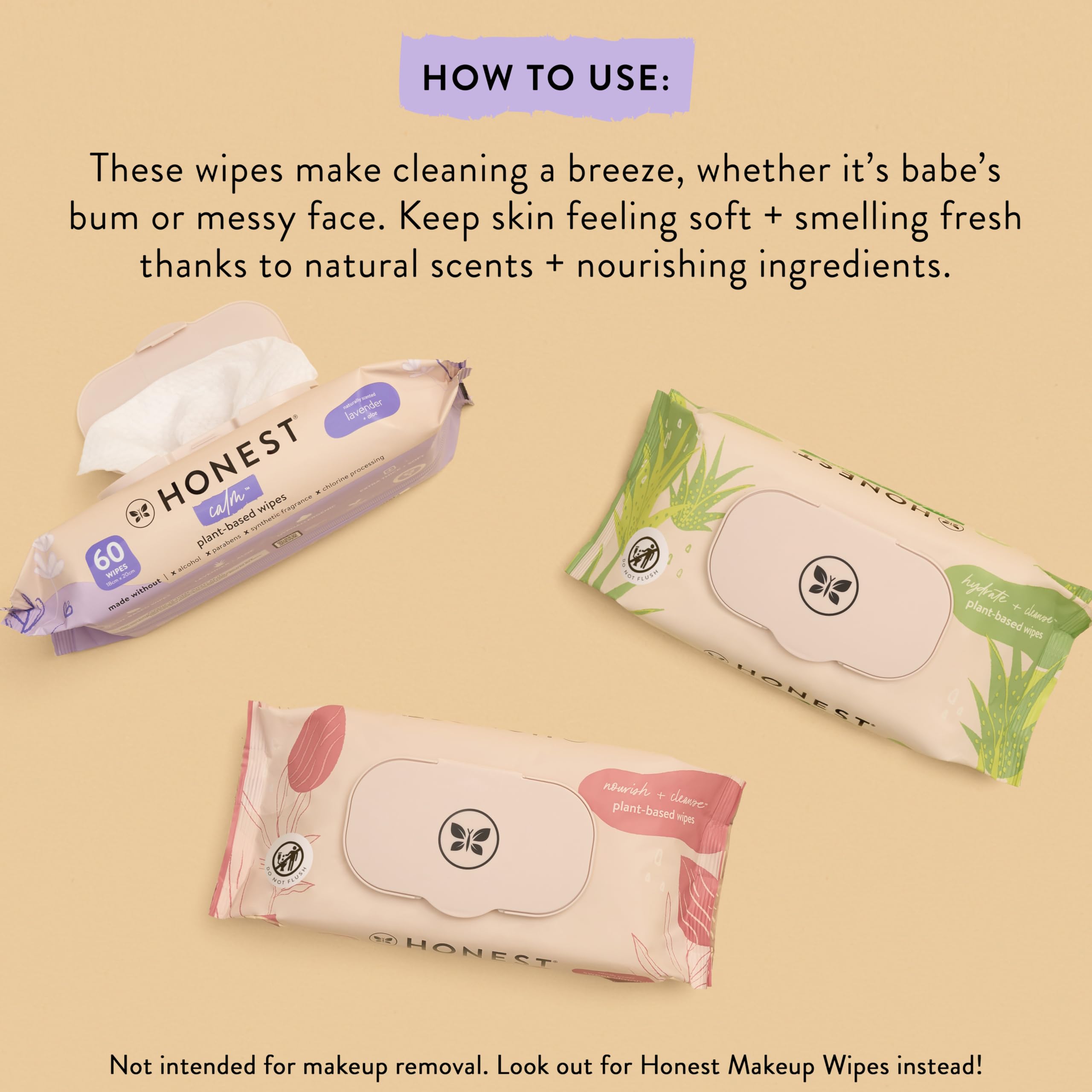 The Honest Company Hydrate + Cleanse Naturally Scented Wipes | Cleansing Multi-Tasking Wipes | 99% Water, Plant Based, Hypoallergenic | Aloe + Cucumber, 60 Count