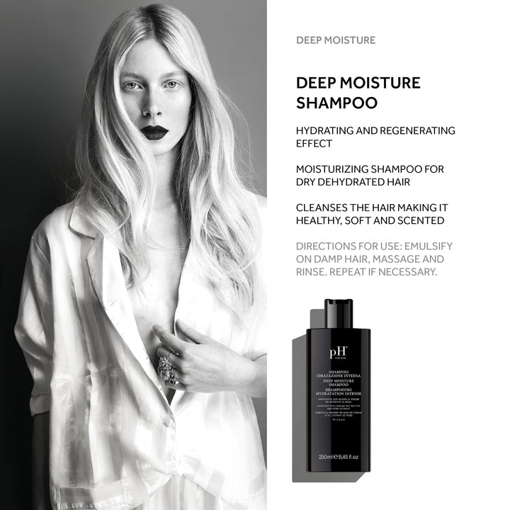 pH PURE HAIR Deep Moisture Shampoo & Conditioner Set - Moisturizing Formula For Dry Damaged Hair - Enriched with Kokum Nut Butter and Rose Extract - 8.45 Oz (Pack of 2)