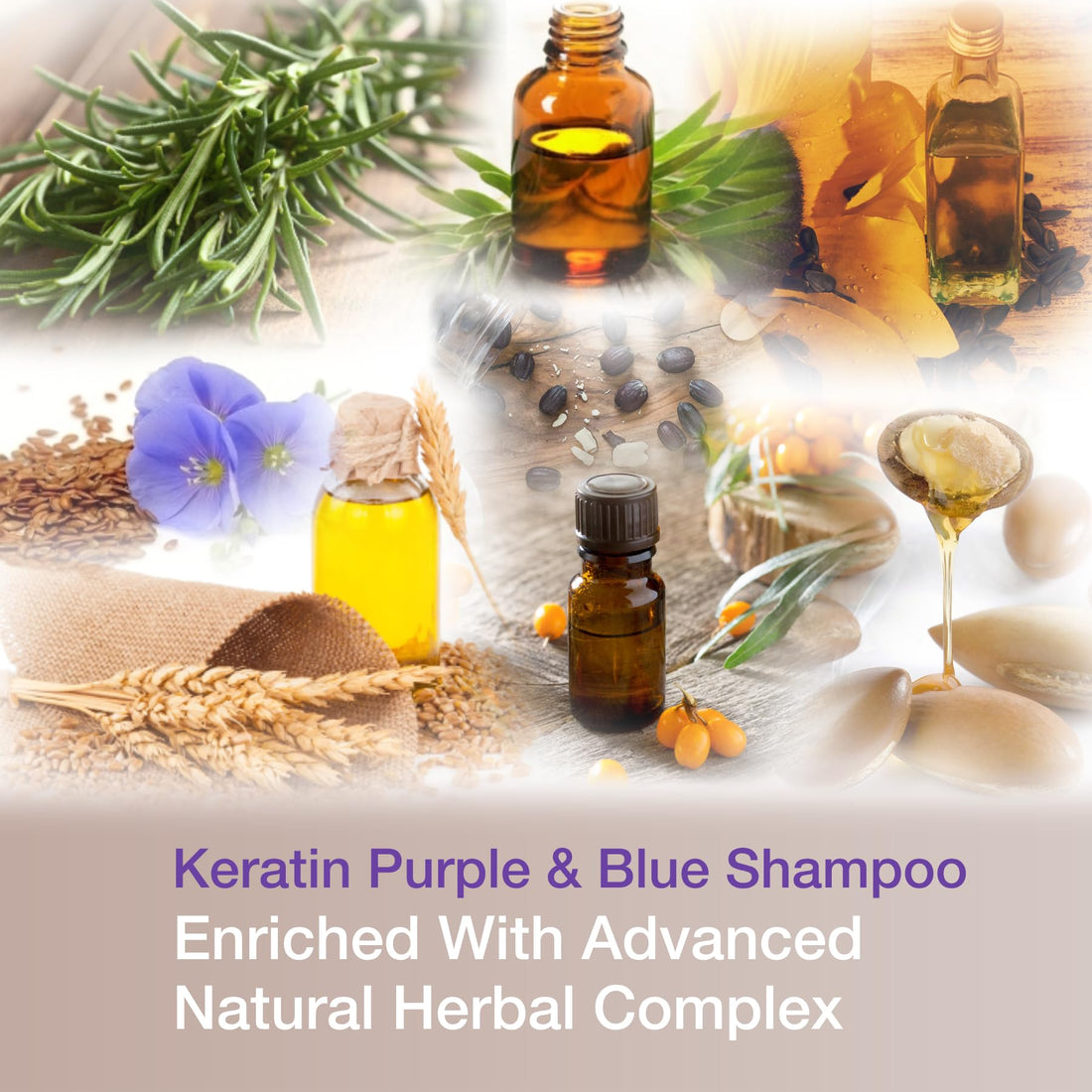 VITAMINS hair cosmetics Keratin Purple Toning Shampoo - Violet Blue Brassiness Toner for Bleached Icy Blonde Platinum Silver White Grey Ash Gray or Colored Dry Damaged Brassy Hair