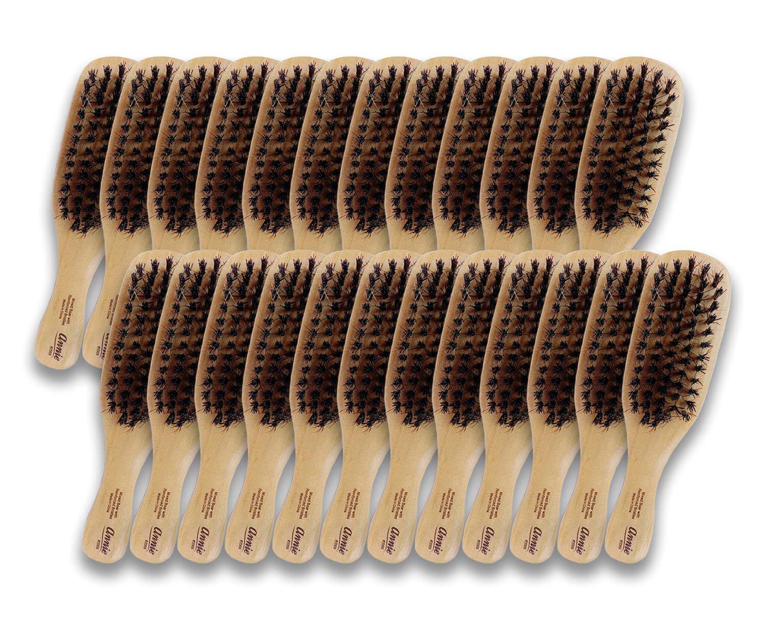 Annie Mini Wave Brush Bulk, Hard Bristles, 24 Count