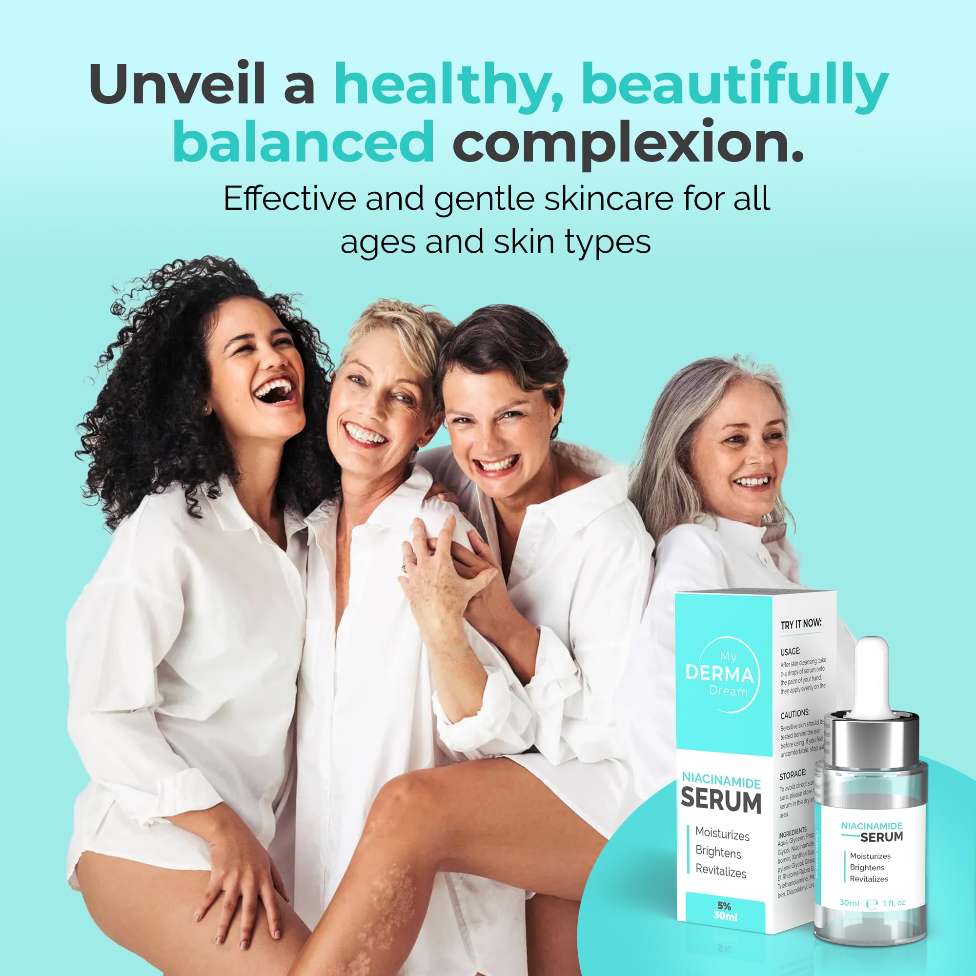 MY DERMA DREAM | Niacinamide Serum 5% for Face - Aids in Minimizing Pores, Fading Dark Spots, and Reducing Redness - Rich in Antioxidant Vitamin B3 - Anti-Aging Face Serum