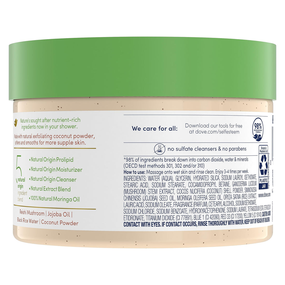 Dove Powered By Nature Smoothing Body Polish Exfoliating With 5 Natural Origin Ingredient Blend For Skin Care 10.5 oz (Pack of 1)