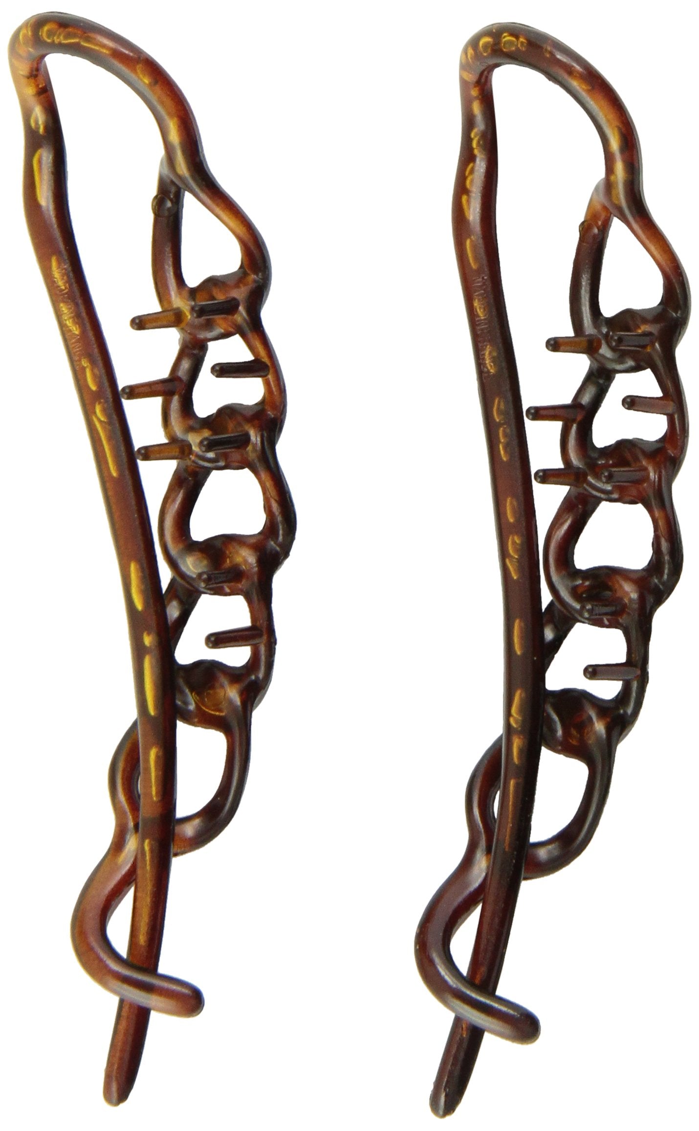 Caravan Non Metal Chain Slide Barrettes Made Of Celluloid Acetate In Tortoise Shell Pair