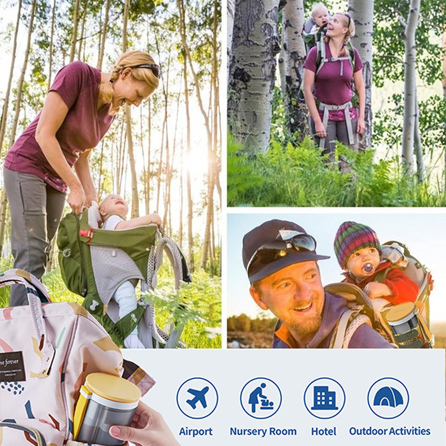 TechoEcho Travel Baby Bottle Brush Set with Extendable Liquid Silicone Bottle Brush,Nipple Brush,Built-in Bottle Drying Rack,Straw Cleaner Brush,Baby Bottle Soap Dispenser,Bottle Warmer (Yellow)