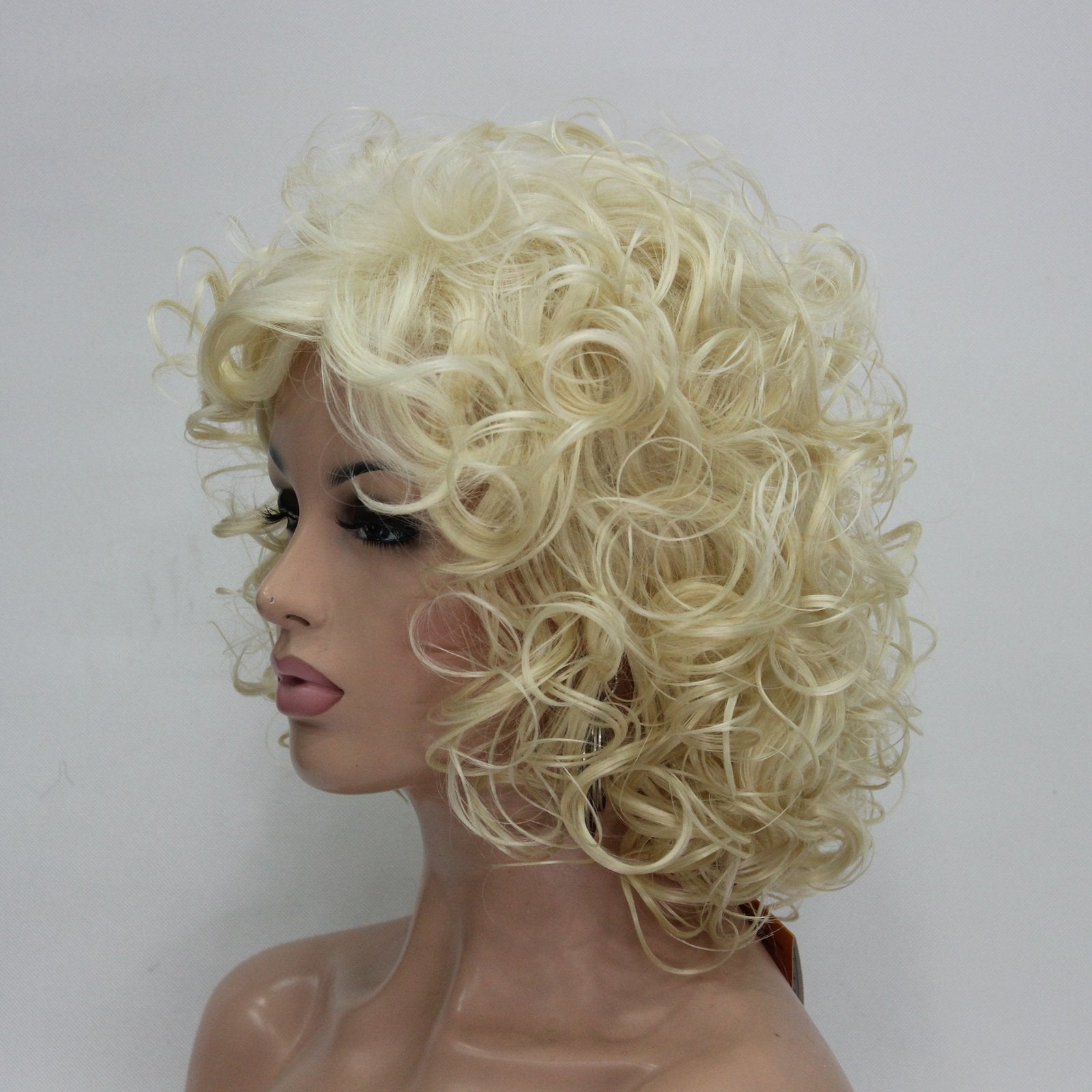 Lydell Short Soft Super Curly Layered Natural Movement Synthetic Wig Wigs #613 Blonde …