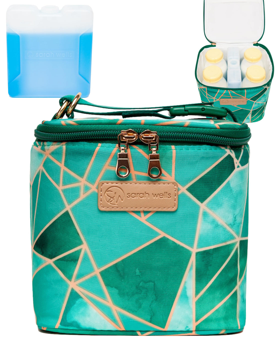 Cold Gold Breastmilk Cooler Bag with Safety Tested Ice Pack – Insulated Milk Storage for Work, Travel & Daycare – Fits Bottles & Parts – Durable, Washable, Cooler for Moms (Limited Edition Mosaic)