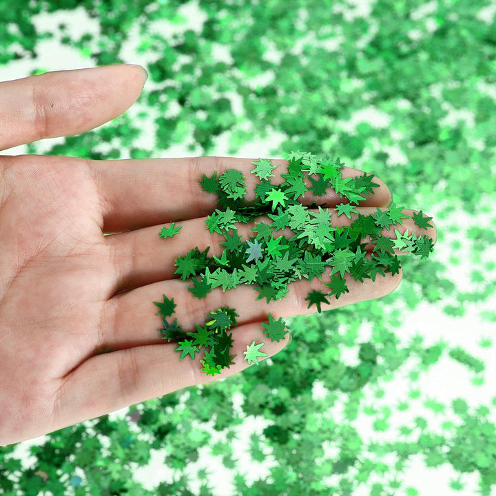 20 Grams Weed Leaf Glitter Festival Pot Leaves Nail Body Art Decoration for DIY Festival Makeup Accessories (Green)
