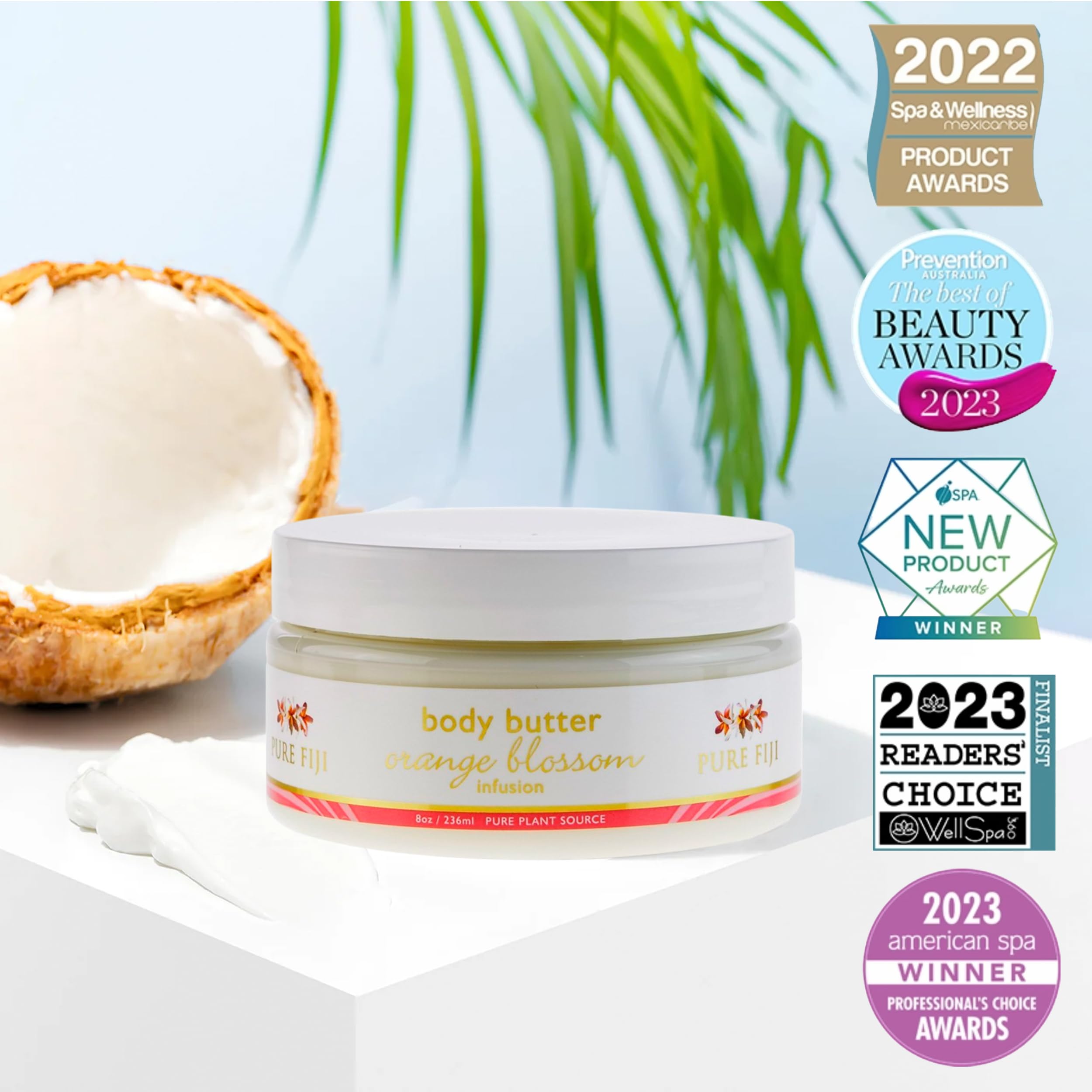 PURE FIJI Body Butter, Orange Blossom, 8 Ounce