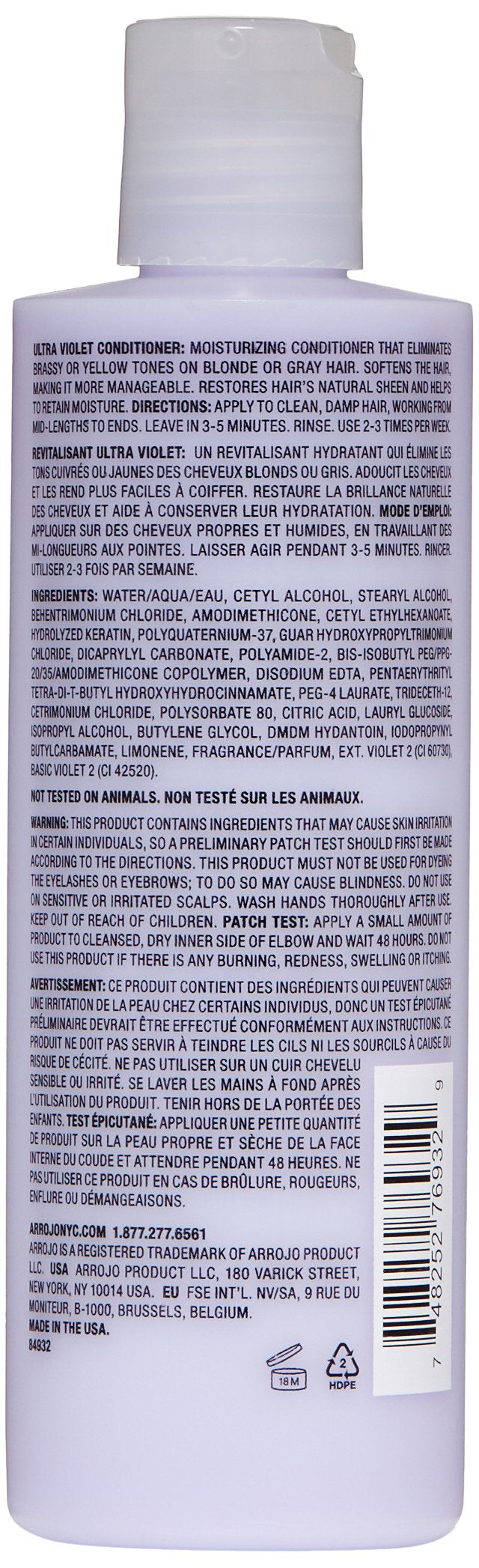 ARROJO Ultra Violet Conditioner, Floral Bouquet, 8.5 Fl Oz