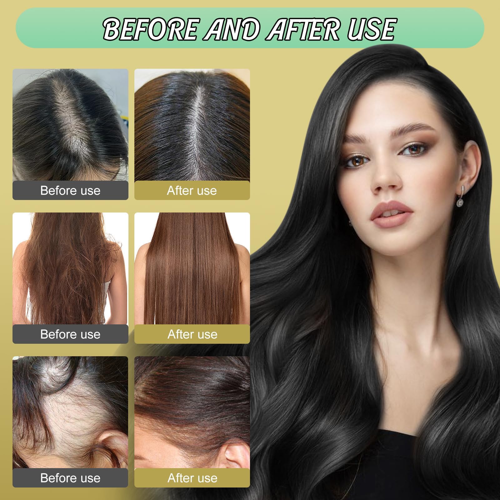 Rednow Ginger Plant Extract Hair Shampoo,Ginger Extract Shampoo,Polygonum Multiflorum Hair Strengthening Shampoo,Hair Care Plant Shampoo,Hair Thickening Shampoo for Women Men (3PCS)