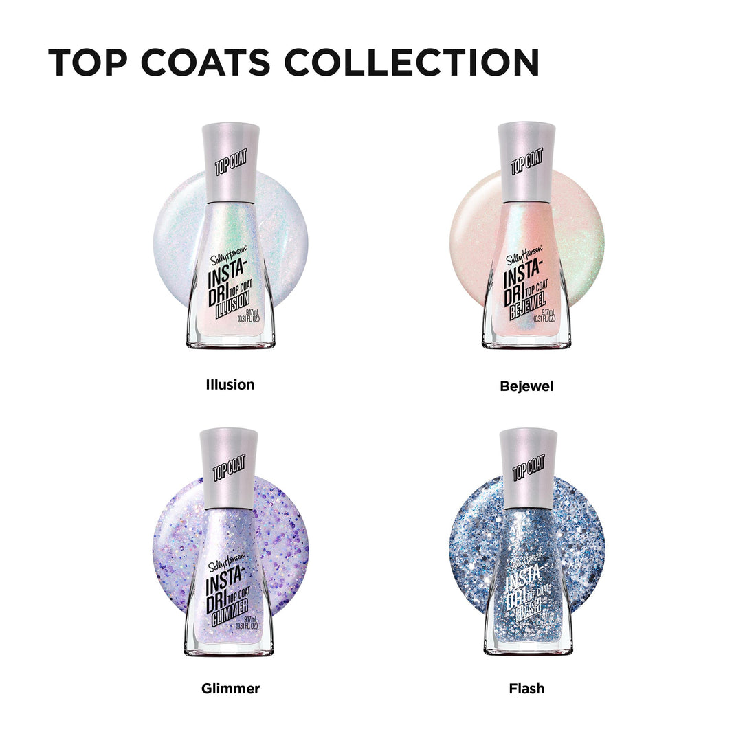 Sally Hansen Insta-Dri, Illusion, Quick Dry, Long Lasting, Sheer, Shimmery White Nail Polish