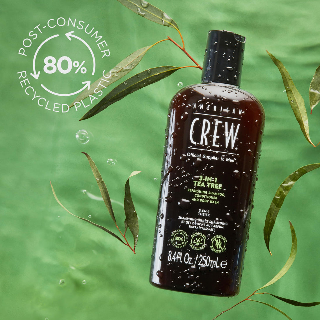 American Crew 3-In-1 Shampoo Conditioner & Bodywash, Tea Tree, 33.8 Ounce