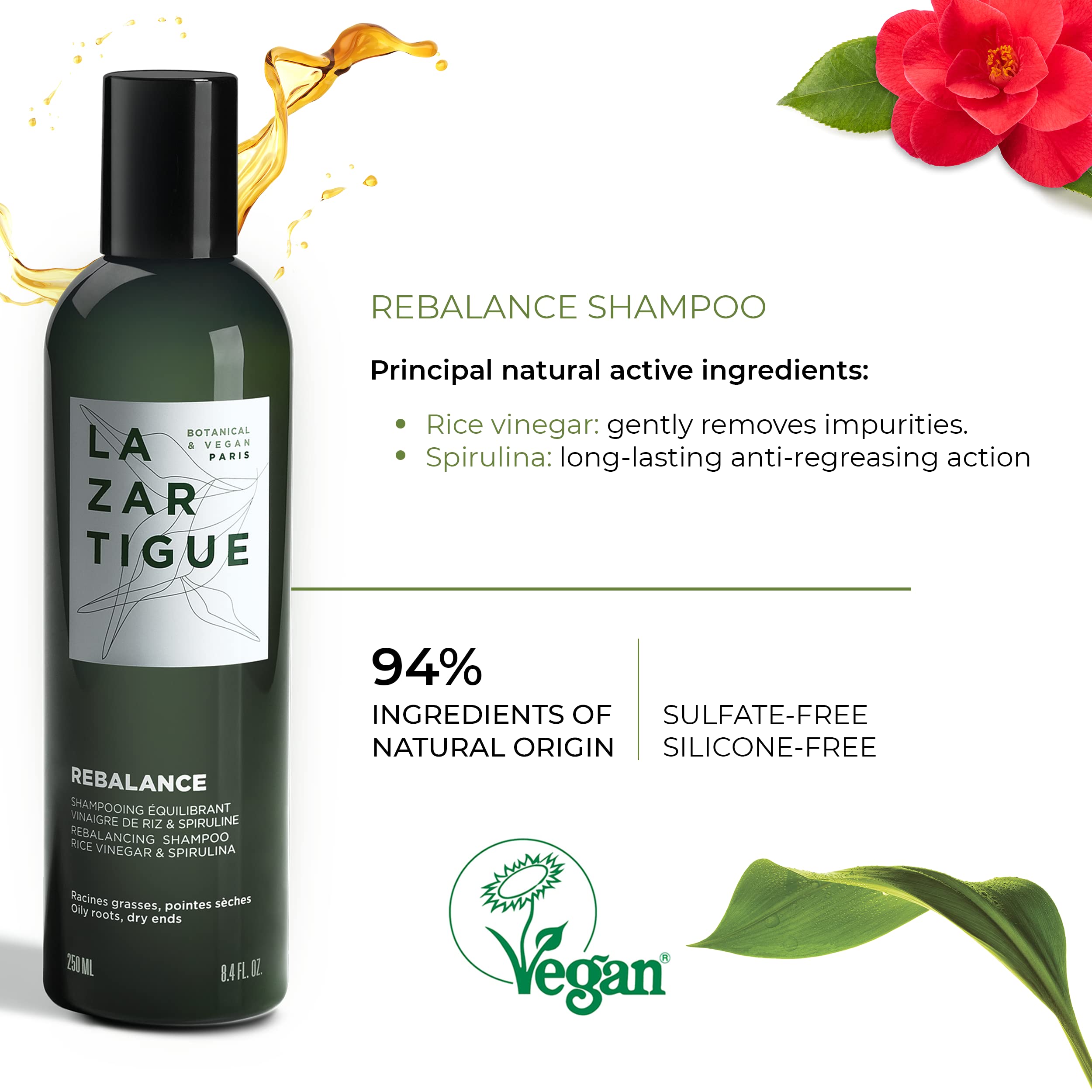 Lazartigue Rebalance Shampoo for Women - 8.4 oz Shampoo