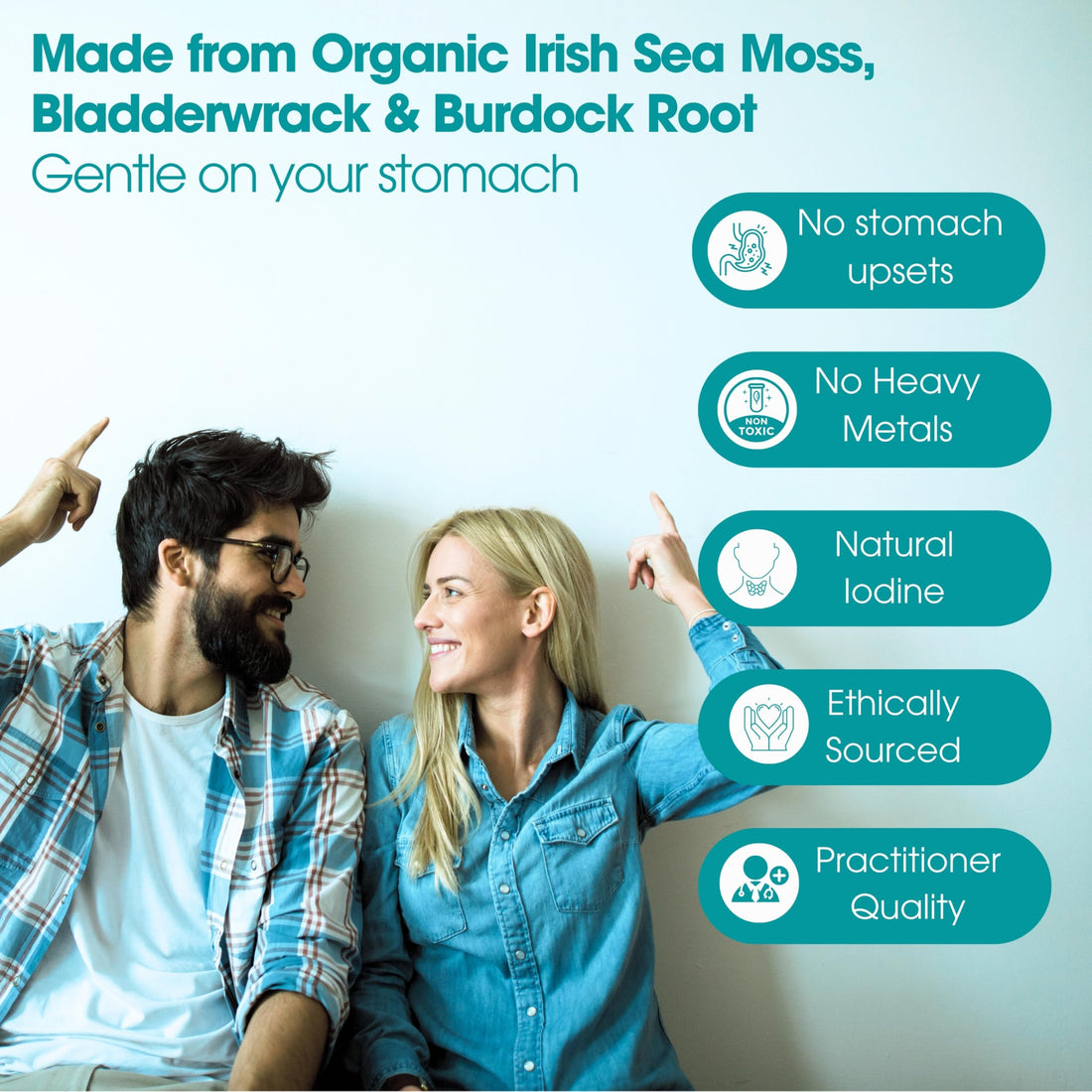 Pure Micronutrients Irish Sea Moss Capsules - Organic Irish Seamoss Pills with Bladderwrack, Burdock & Black Pepper for Energy, Immunity, Thyroid, Digestion, Heart and Bone Health