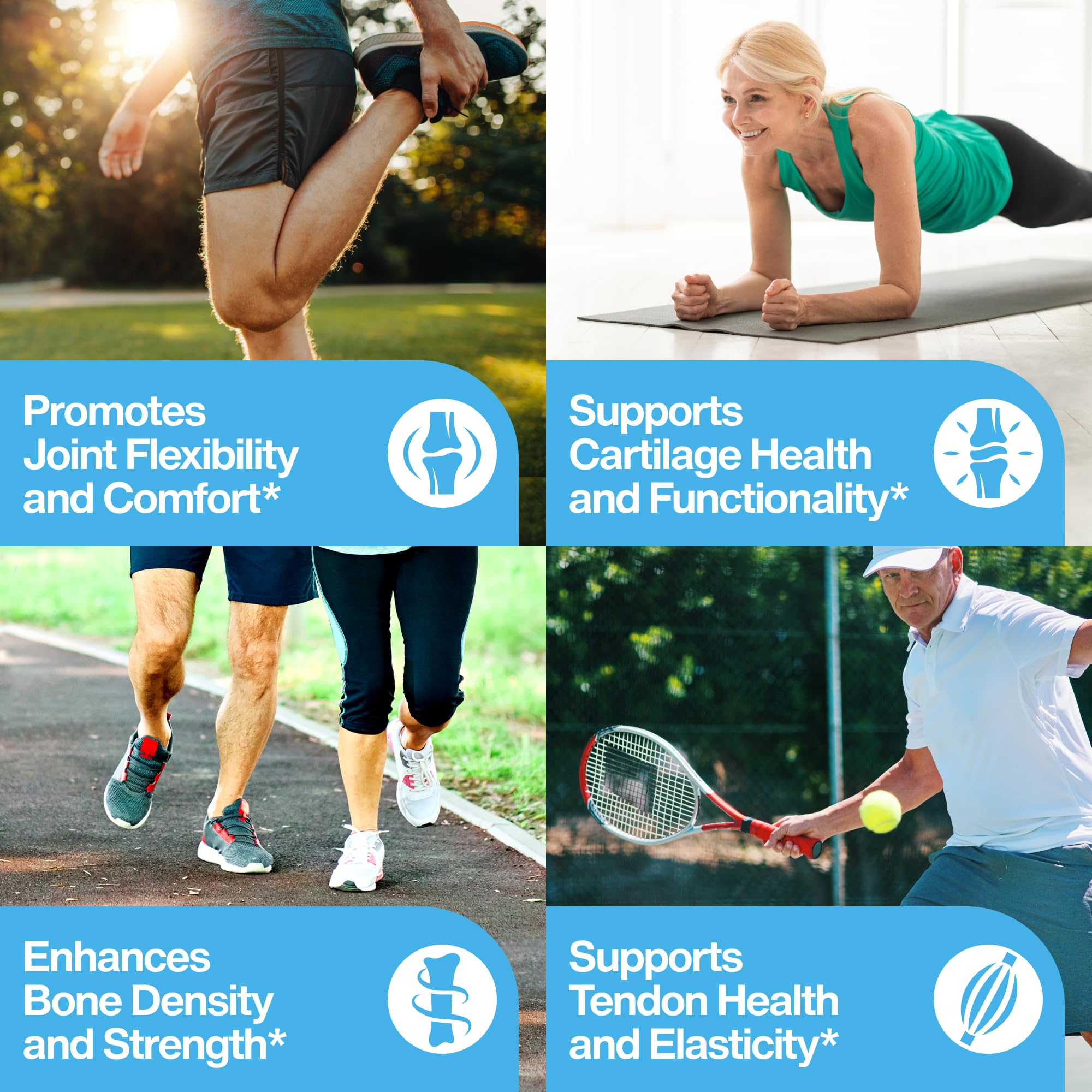 Mobility Collagen Peptides Powder with Glucosamine, Chondroitin, Hyaluronic Acid & Liposomal Vitamin C - Joint, Bone & Cartilage Support - Grass-Fed Type I & III - Keto & Paleo - 28 Servings, 11.83 oz