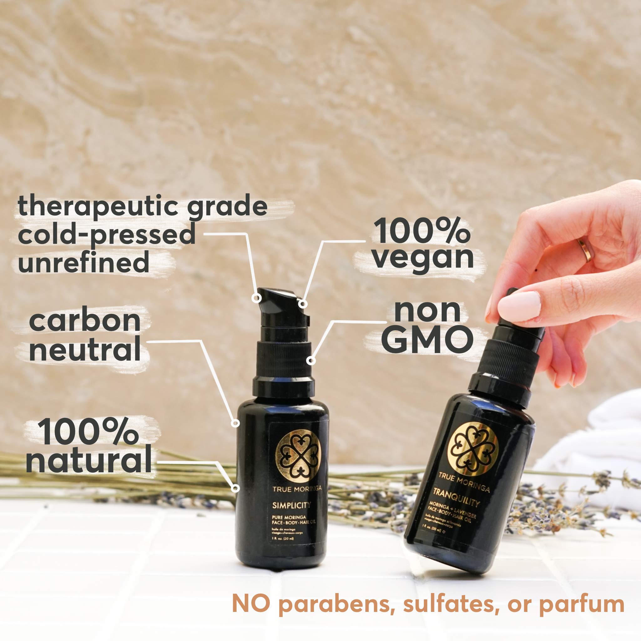 Face Oil - 100% Pure Cold-Pressed Moringa Oil For Face, Body & Hair - Anti-aging, Reduce Wrinkles, Even Skin Tone, Minimize Age Spots, Brightening by True Moringa, Parent (Peppermint, 30 ml)