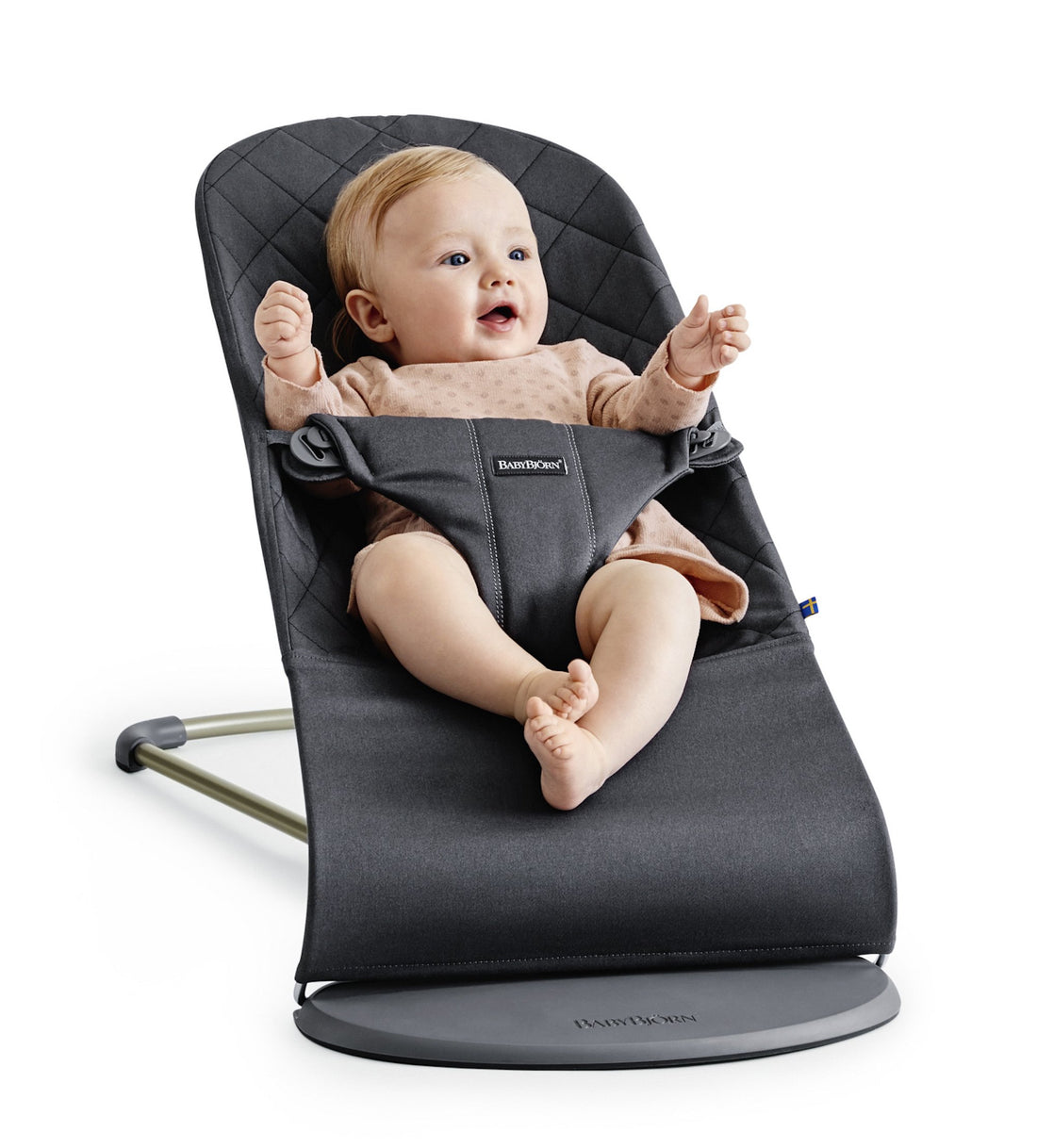 BabyBjörn BabyBjorn Fabric Seat for Bouncer, Anthracite, Cotton, Anthracite, 1 Count (Pack of 1)