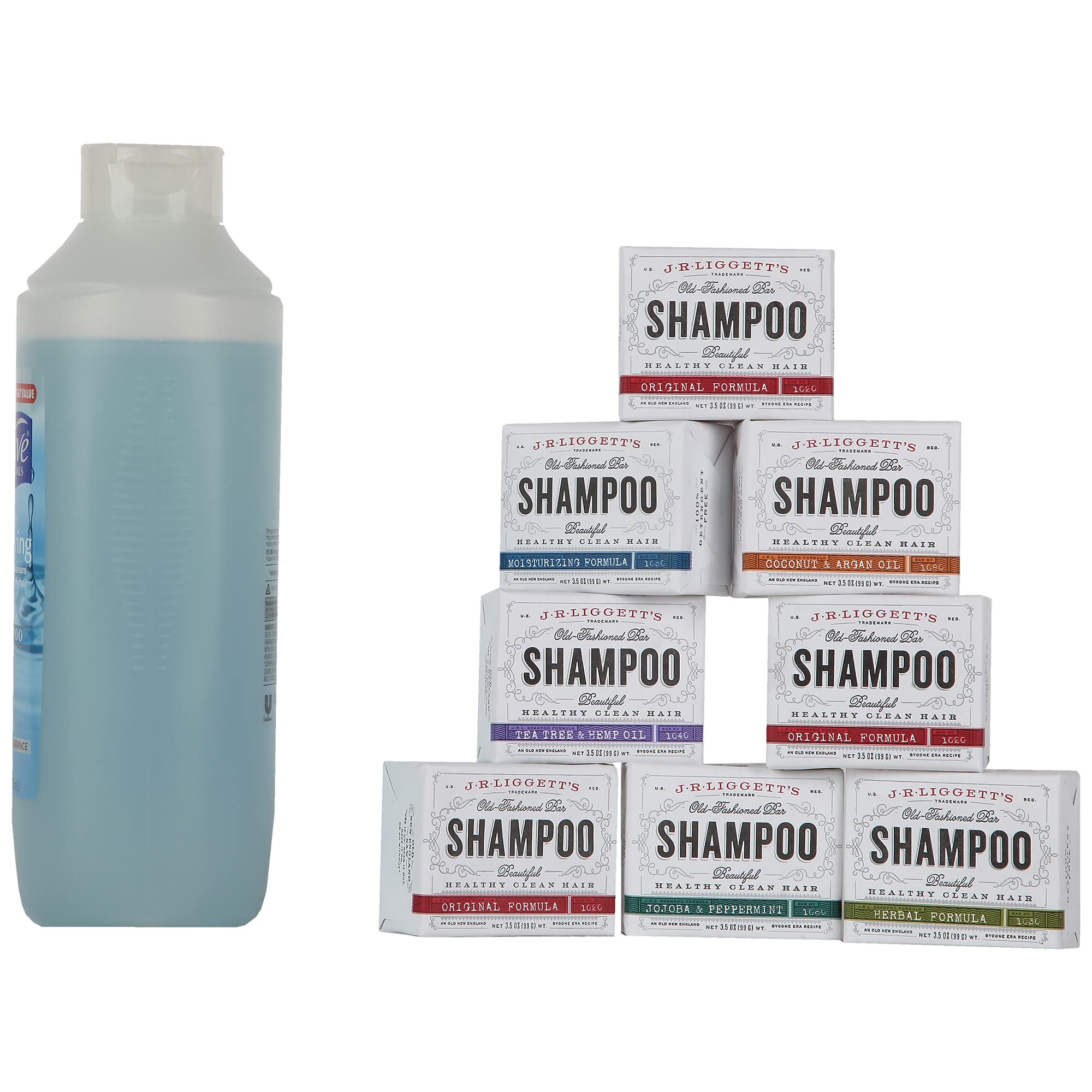 J·R·LIGGETT'S All-Natural 6 Variety Shampoo Bars .65oz. Sampler Pack, Support Strong and Healthy Hair-Nourish Follicles with Antioxidants and Vitamins-Detergent and Sulfate-Free, 6 Mini Shampoo Bars