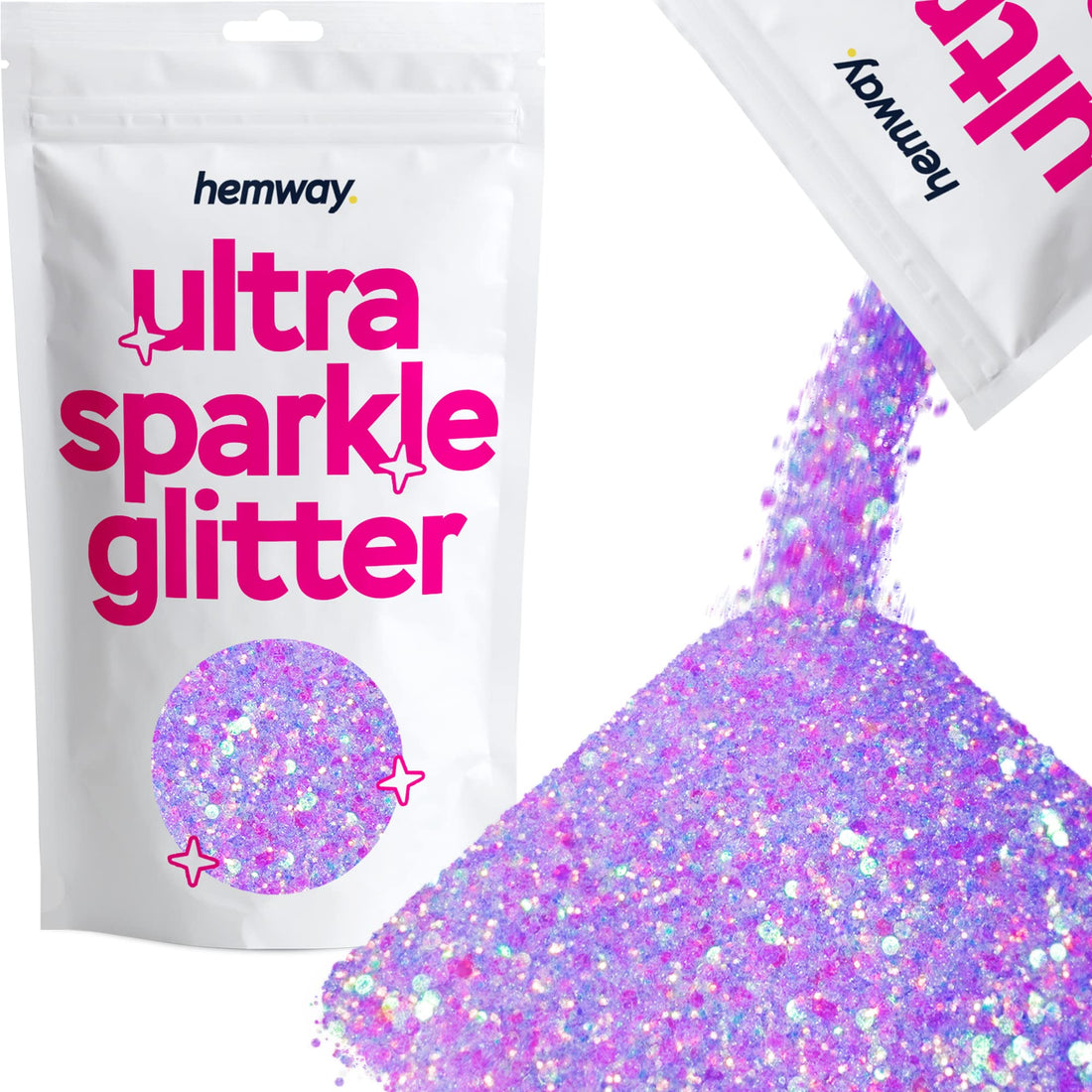 Hemway Mermaid Pink Mix Glitter Chunky Multi Purpose Dust Powder Arts & Crafts Wine Glass Decoration Weddings Flowers Cosmetic Face Eye Body Nails Skin Hair Festival 100g