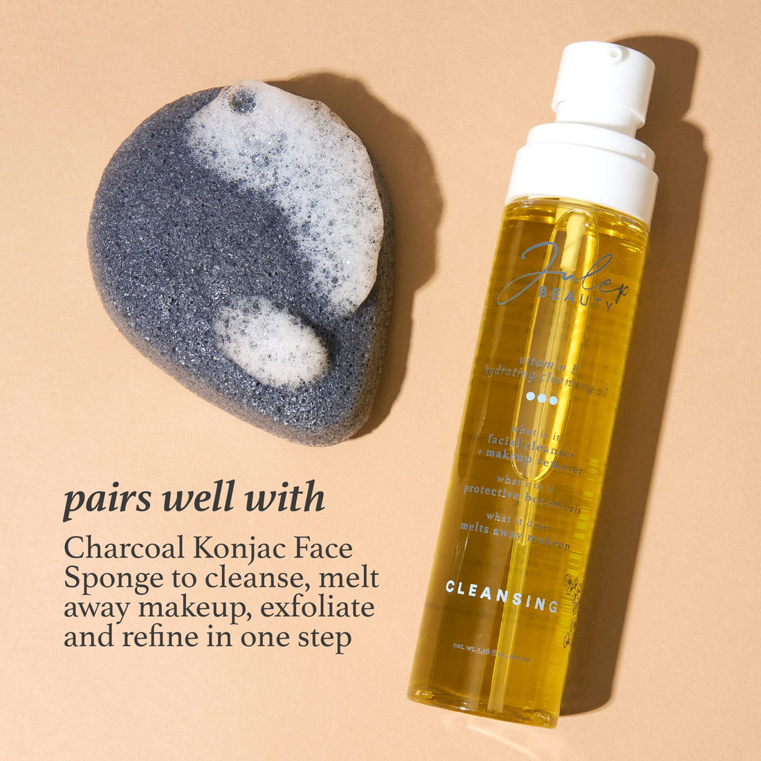 Julep Love Your Bare Face Age-Defying Cleansing Oil and Makeup Remover, Face Wash for Normal to Dry Sensitive Skin, 3.5 Fl Oz
