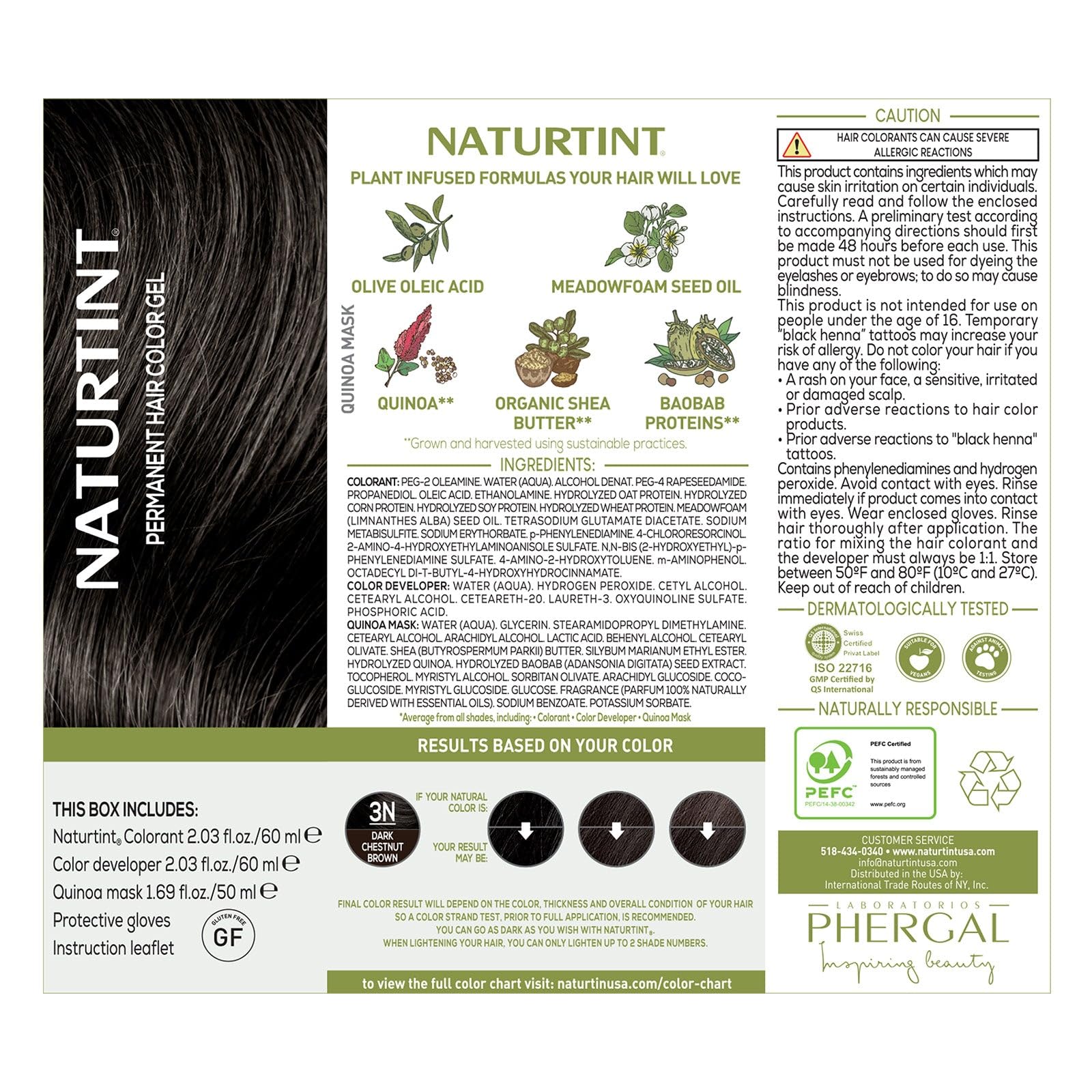 Naturtint 3N Dark Chestnut Brown Permanent Hair Color (Pack of 6), Ammonia Free, Vegan, Cruelty Free, up to 100% Gray Coverage, Long Lasting Results (Packaging may vary)