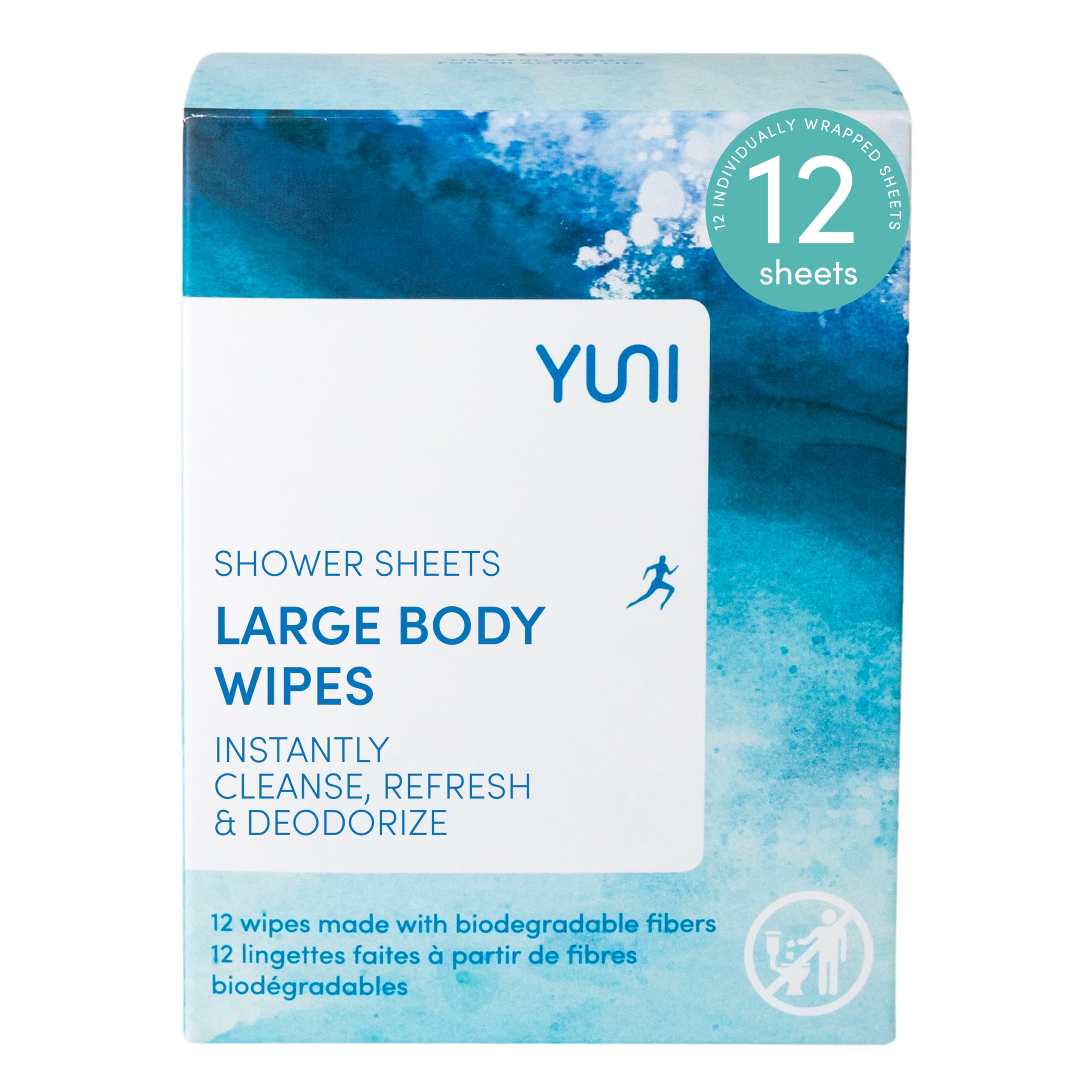 Yuni - Shower Sheet Body Wipes 12 Wipe(S)
