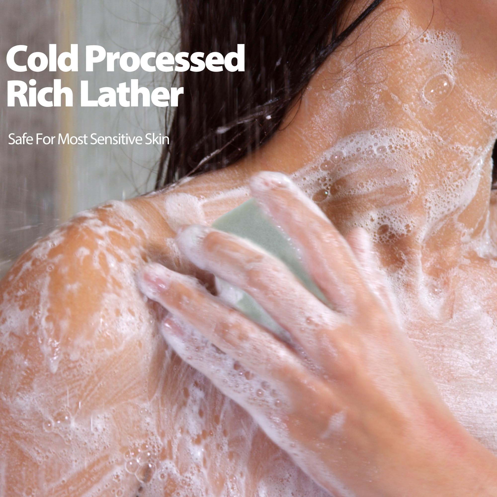 3 Pack Essential Oil Soap Bars Pure Plant Body Soap Bar Natural Face Bath Bar Frankincense Soap Cold Process Rich Creamy Lather-Long Lasting Complex Infused with Olea Cocos Vitamin E 3.5 oz Each