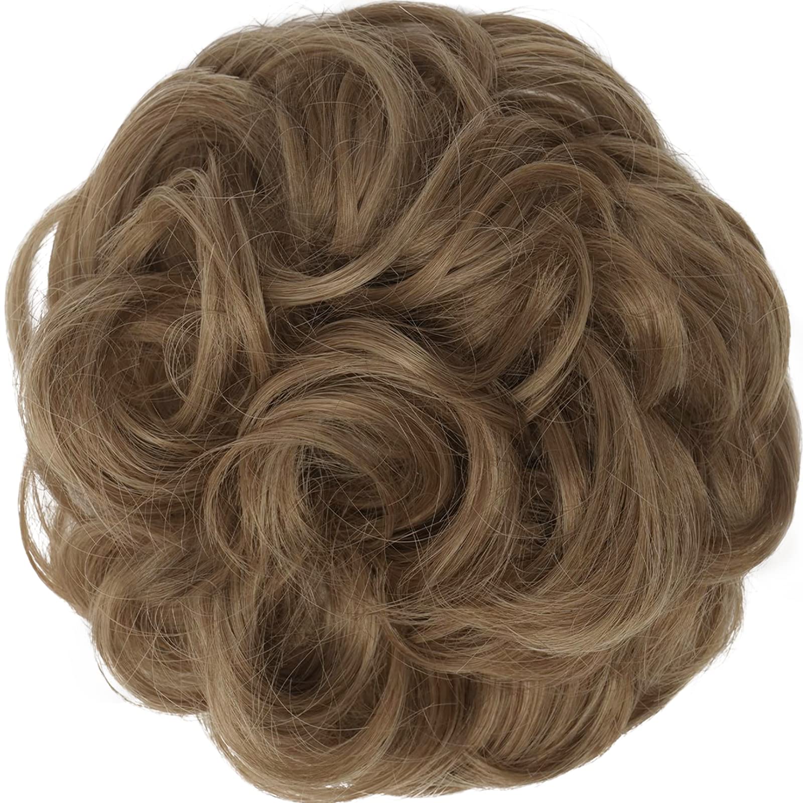 FESHFEN Hair Bun Extensions Messy Curly Hair Scrunchies Plus Size Hairpieces Synthetic Donut Updo Hair Pieces for Women Girls, 1.94oz