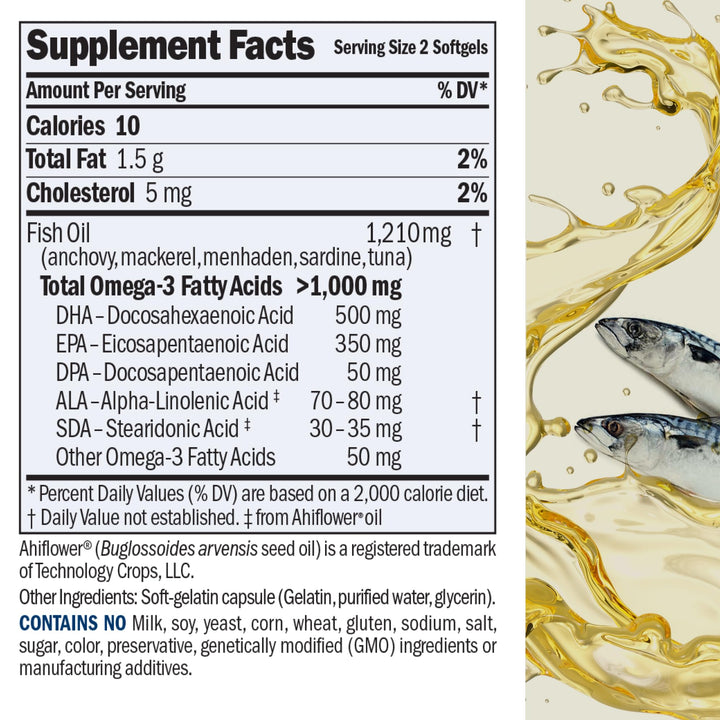 ANDREW LESSMAN Maximum Essential Omega-3 Unflavored, 60 Softgels - Ultra-Pure Omega-3 Fish Oil 1200 mg-High DHA, No Mercury Fish Oil Omega 3 Supplement-Small, Easy to Swallow Fish Oil Capsules