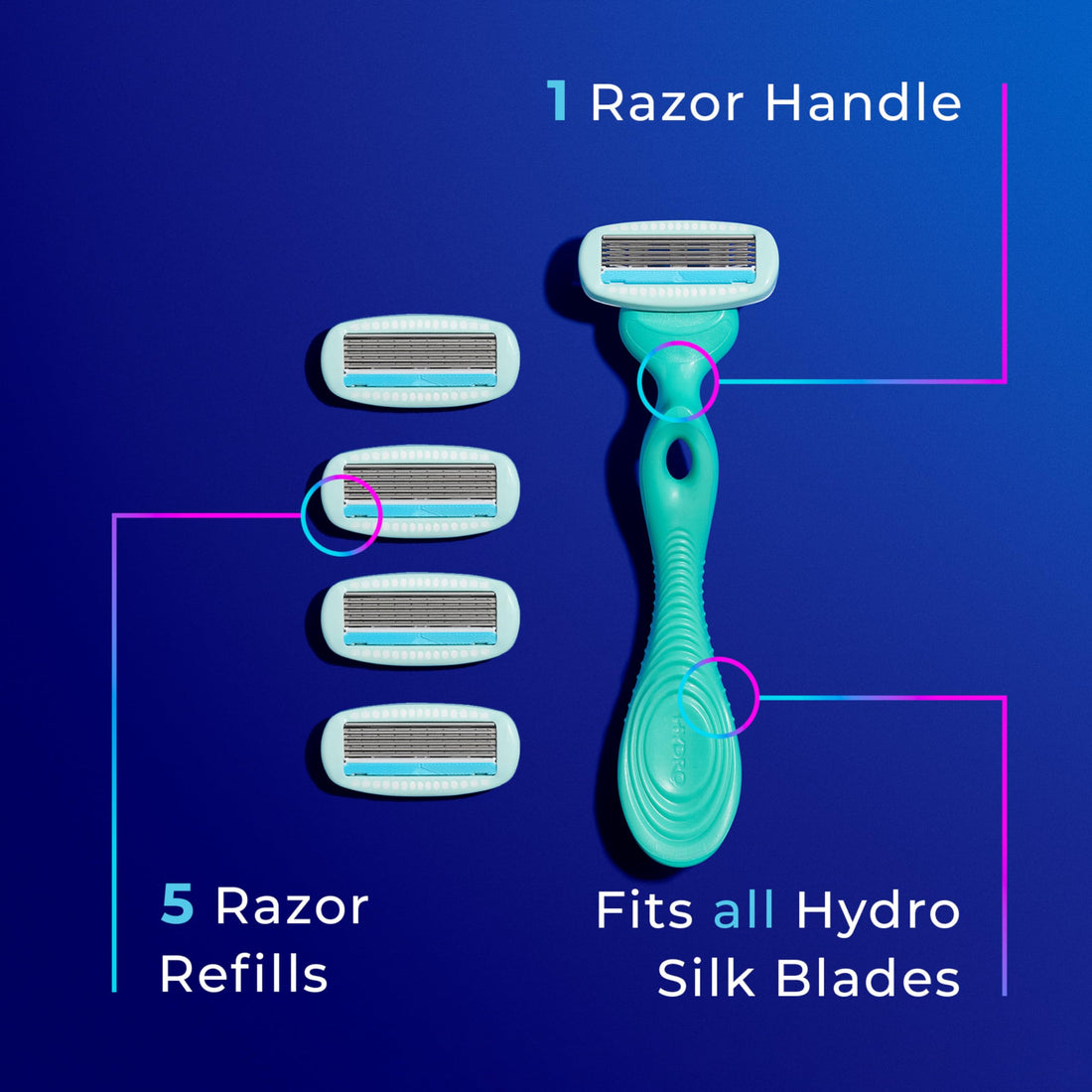 Schick Hydro Silk Sensitive Skin Razor for Women With 5 Moisturizing Razor Blade Refills