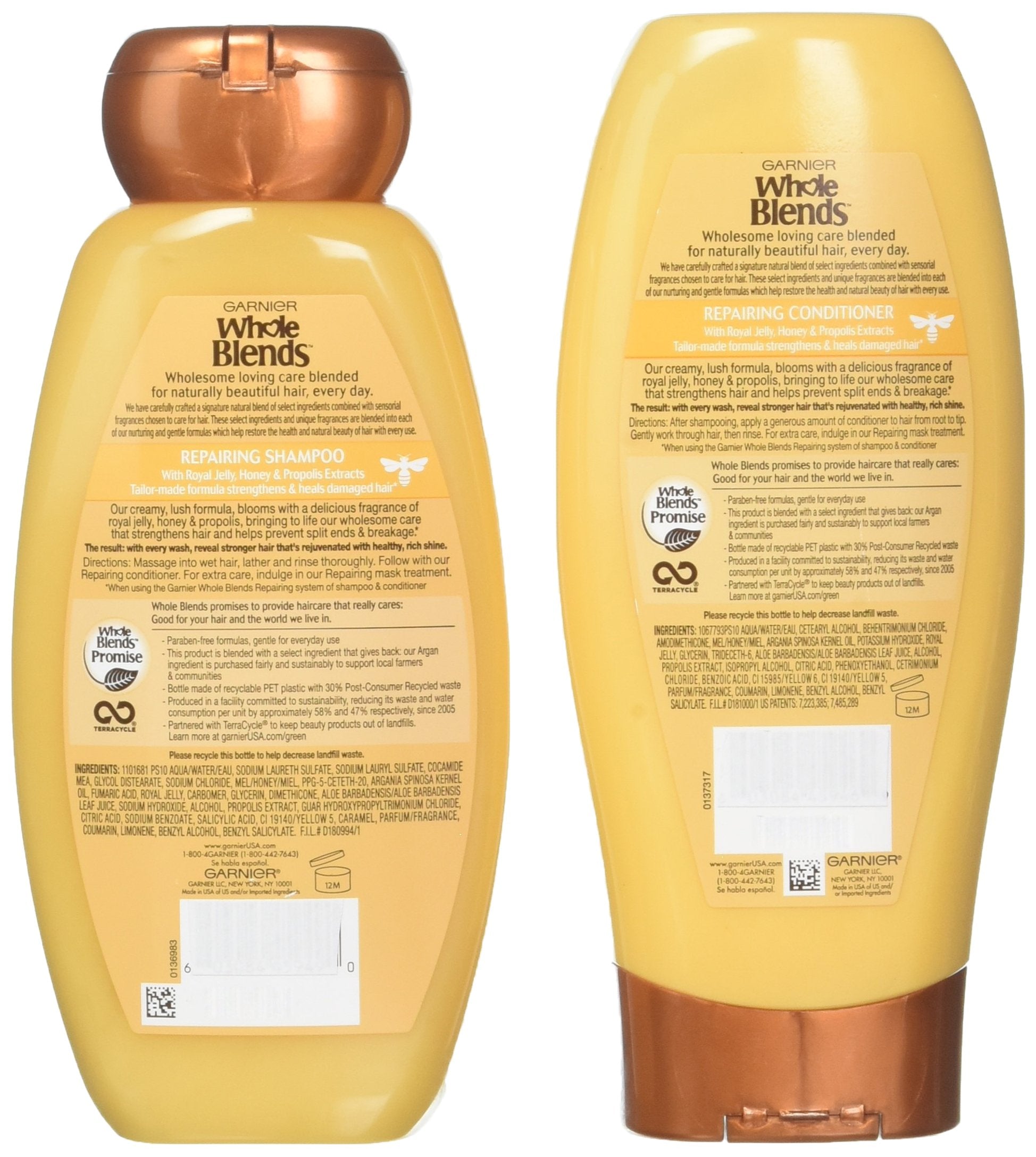 Garnier Whole Blends Honey Treasures Shampoo and Conditioner 12.5 Ounces each