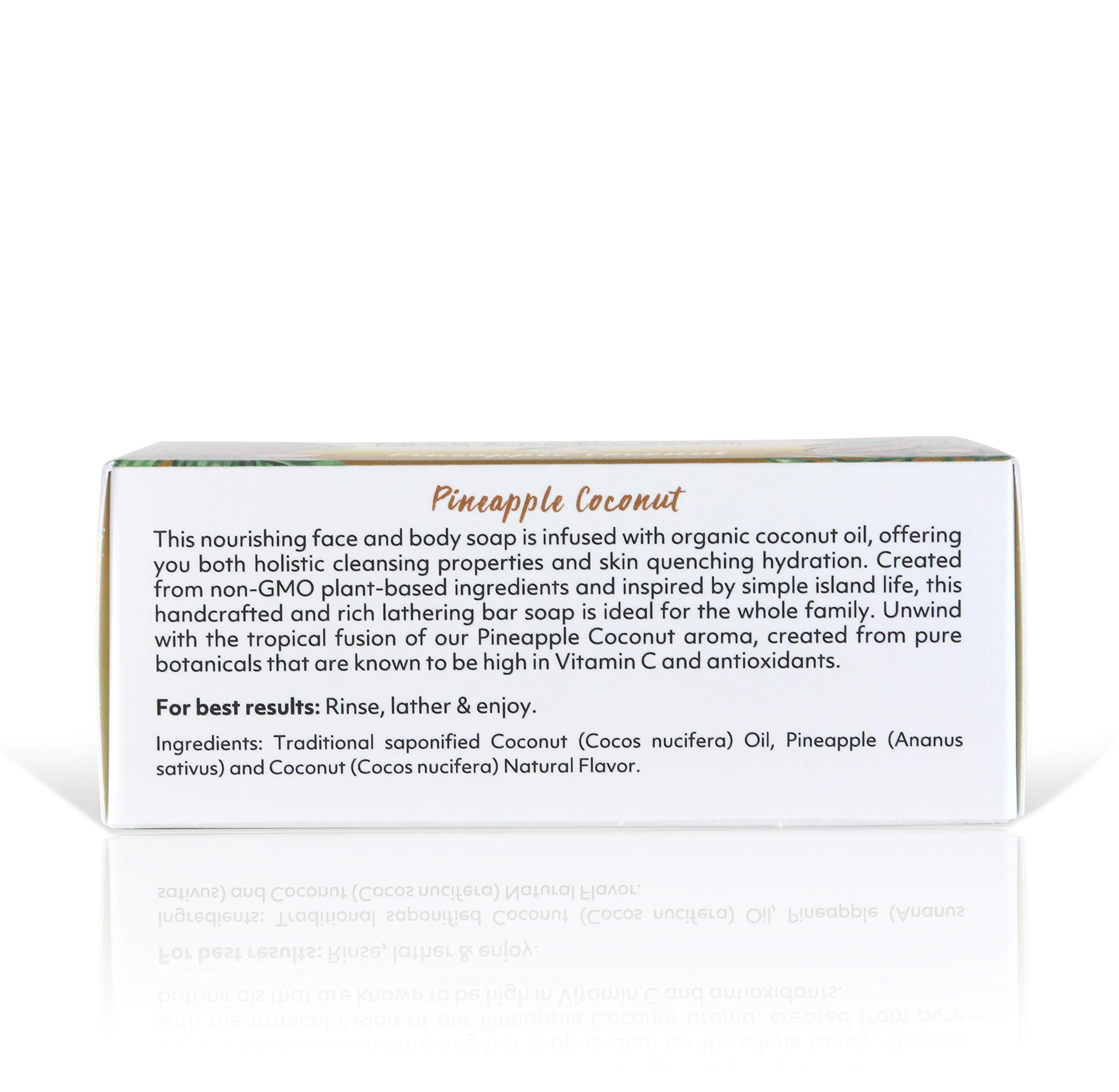 Organic Fiji Coconut Oil Soap, For Face and Body, Pineapple Coconut, 7-Ounce by Organic Fiji