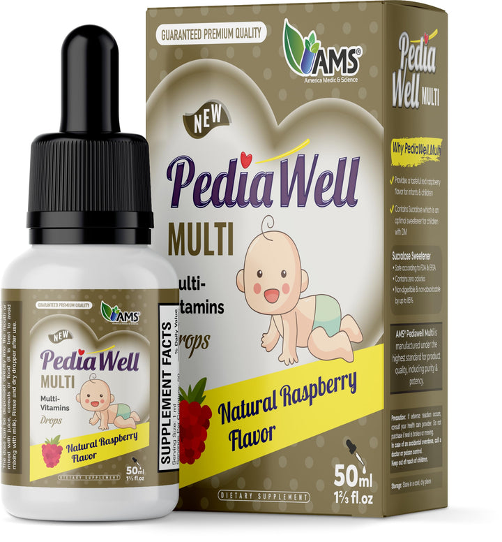 America Medic & Science PediaWell Multi (50 mL) | Baby Vitamin Supplement with Vitamin C | Enhanced Immune Support for Kids | Toddler Multivitamin Drops for Boosting Physical and Mental Growth