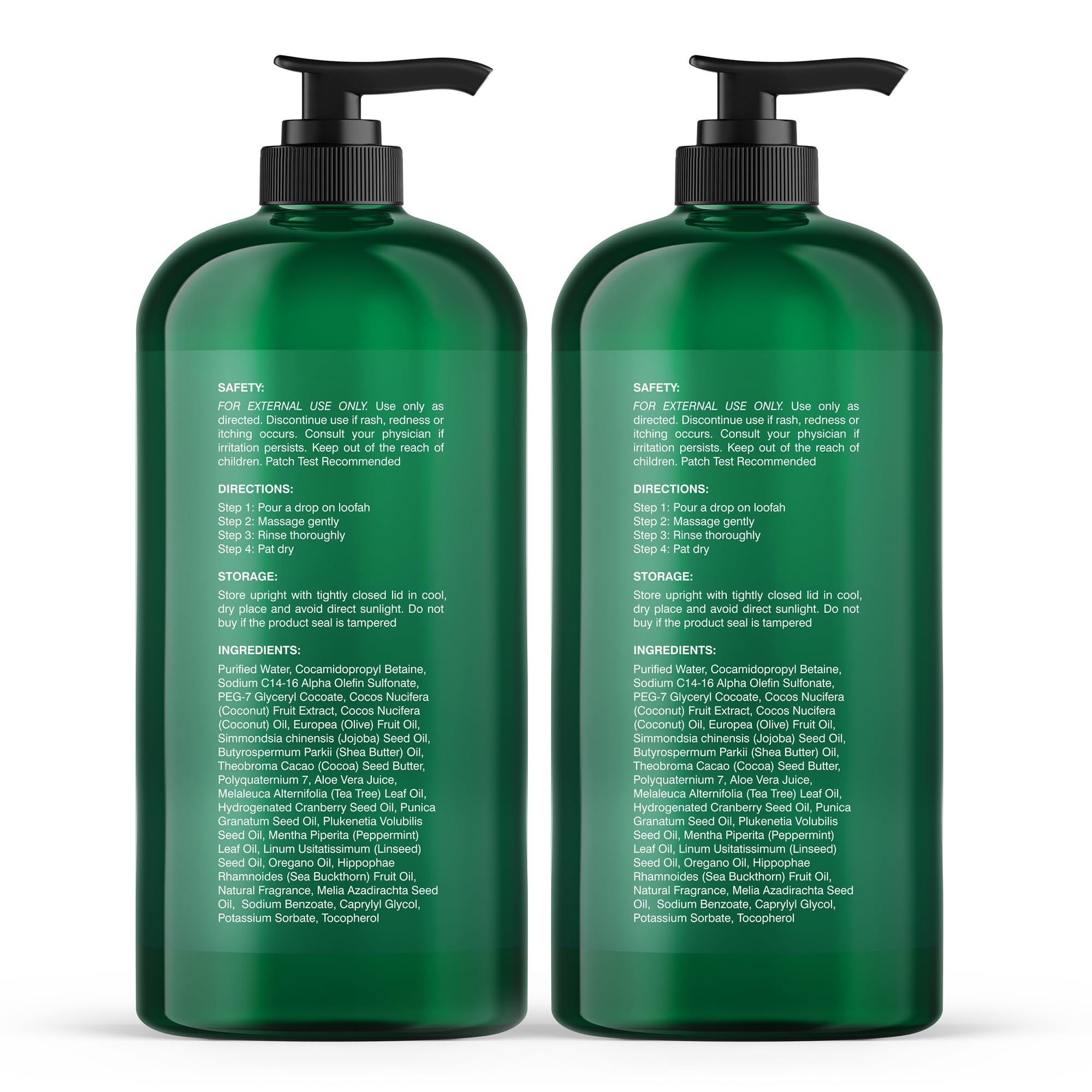 Botanic Hearth Tea Tree Body Wash - 16 fl oz - Helps Soothe Itchy, Dry Skin, Antifungal Body Wash with 100% Pure Tea Tree Oil - Sulfate Free, Paraben Free, for Men and Women Set of 2