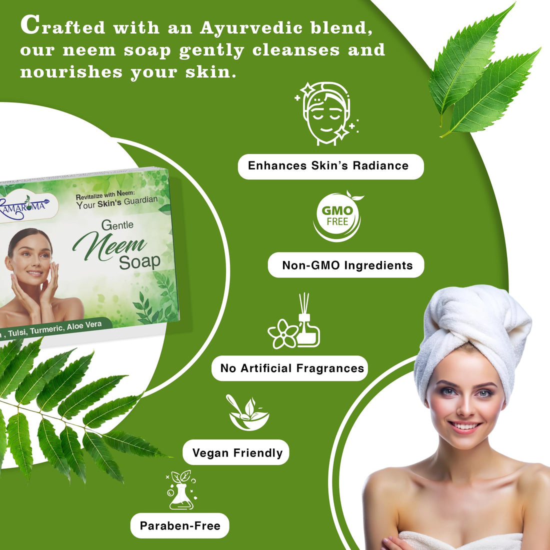 Ramaroma Purifying Neem Cleansing Bar for Clean and Healthy Looking Skin (Pack of 1).