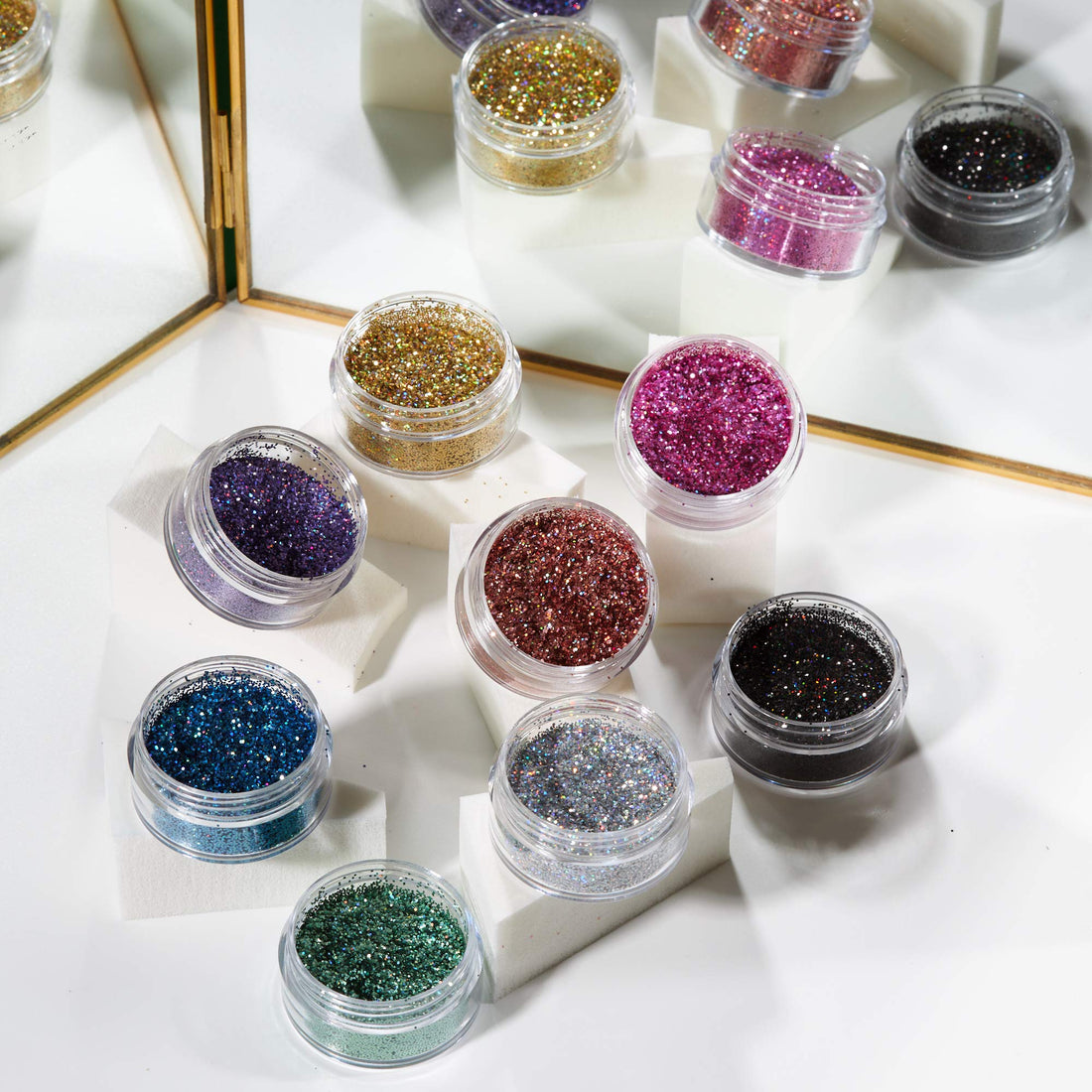Moon Glitter Holographic Glitter Shakers 100% Cosmetic Glitter for Face, Body, Nails, Hair and Lips - 0.17oz - Blue