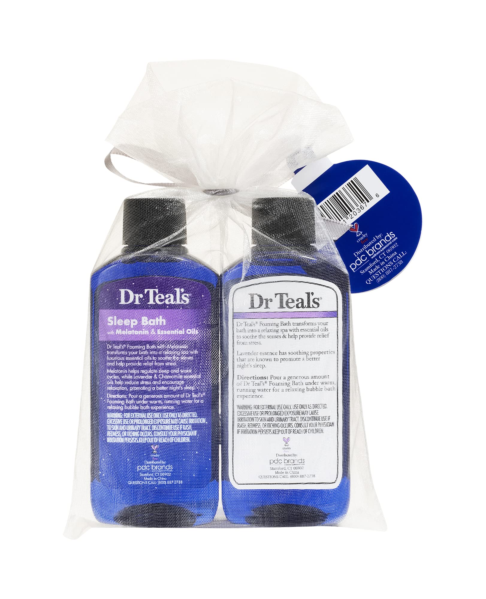 Dr Teal's Foaming Bath Holiday Gift Combo Pack (6 fl oz Total), Soothe & Sleep with Lavender, and Sleep Bath with Melatonin.
