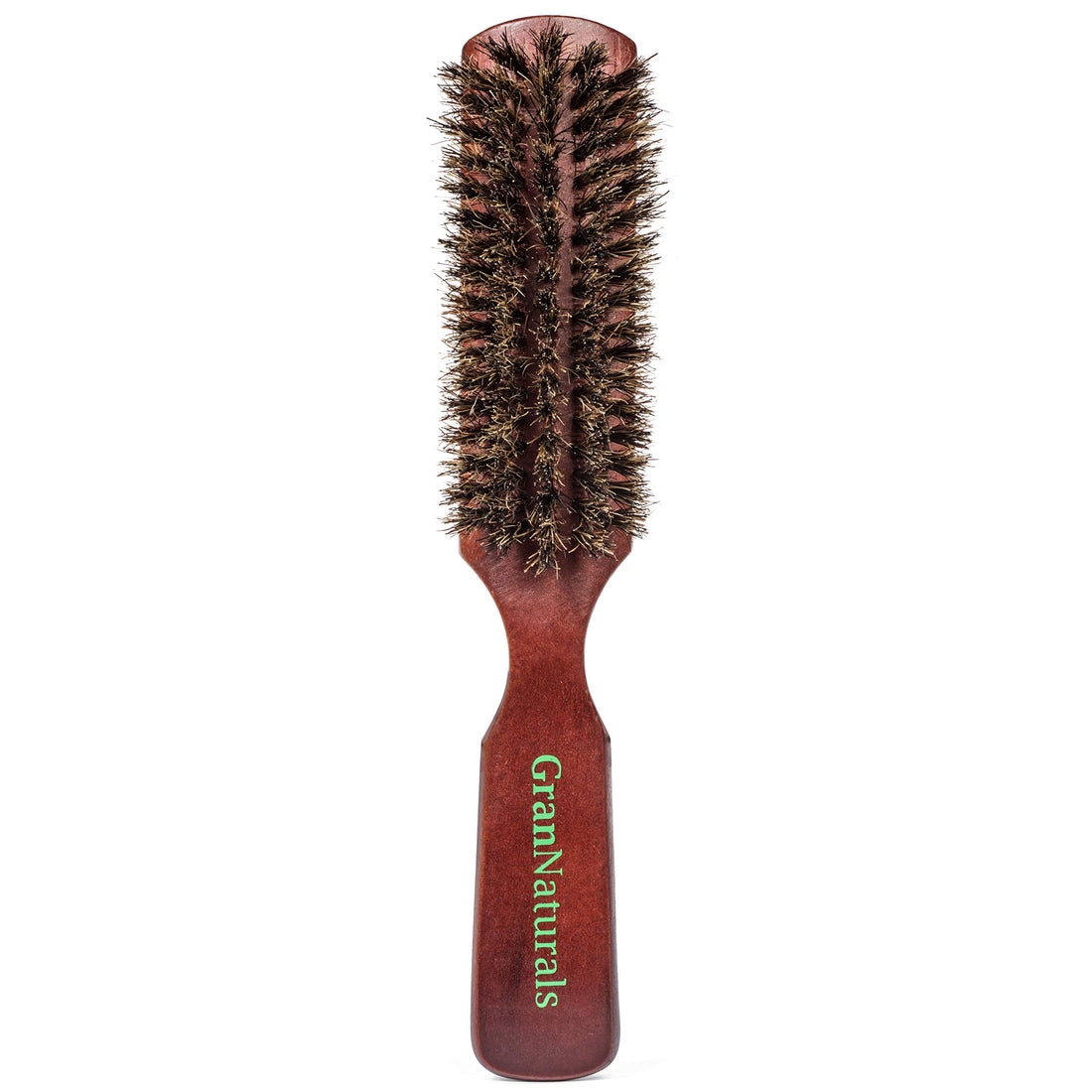 Grannaturals Mens Boar Bristle Hair Brush-Natural Brown Wooden Club Style For Men Styling Beard Hairbrush Fine, Thin Or Thick