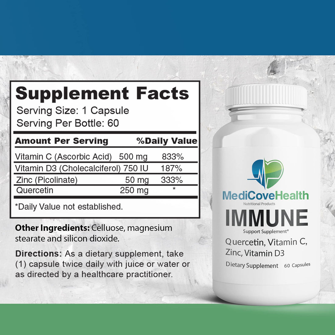 Ivory Caps Immune Support: Quercetin, Vitamin C, Zinc, Vitamin D3