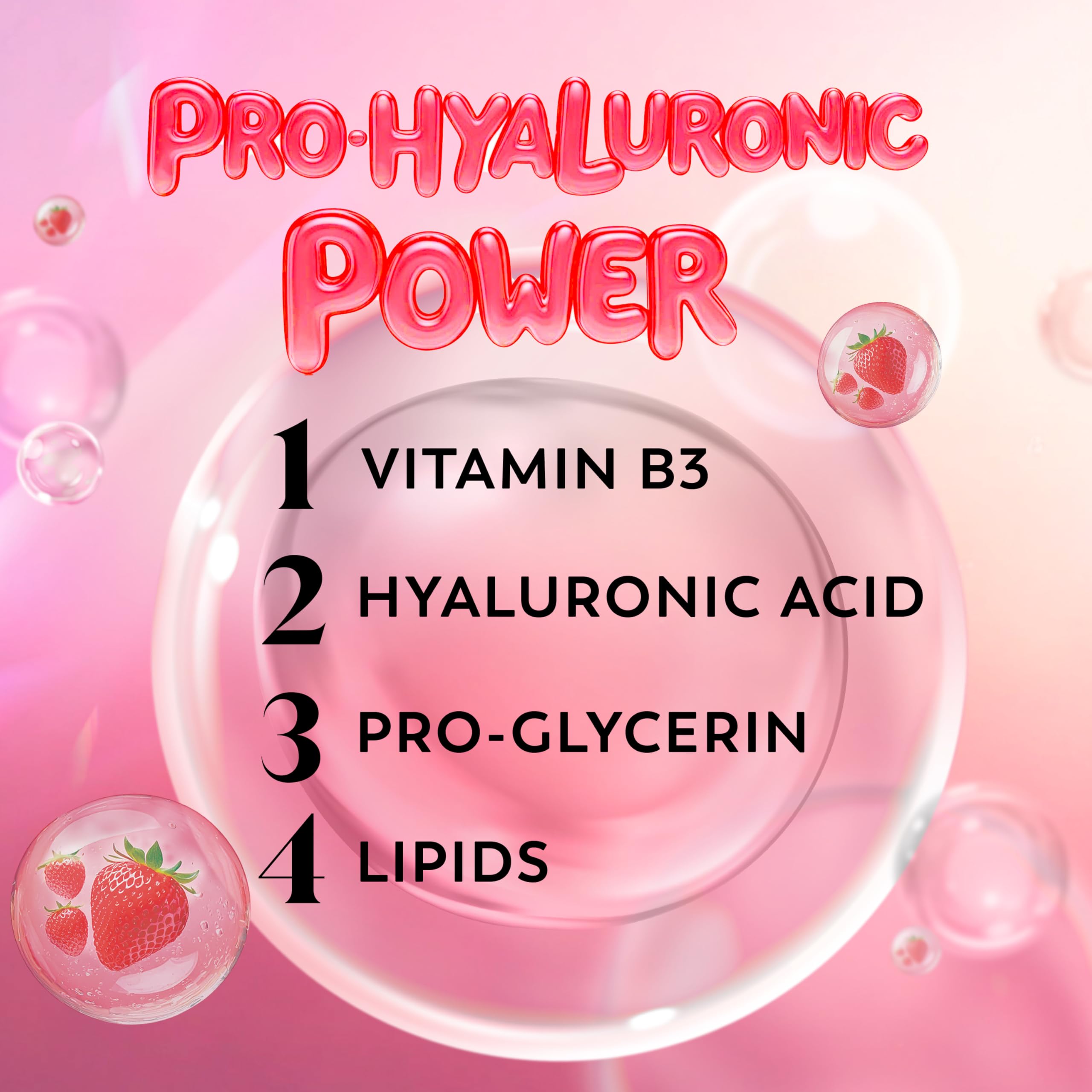 Olay Body Wash for Women, Intensely Hydrating, Pro-Hyaluronic Acid Serum Complex, Renews Moisture, Vitamin B3 Lameller Technology, For All Skin Types, Strawberry Summer Fizz Scent, 20 fl oz