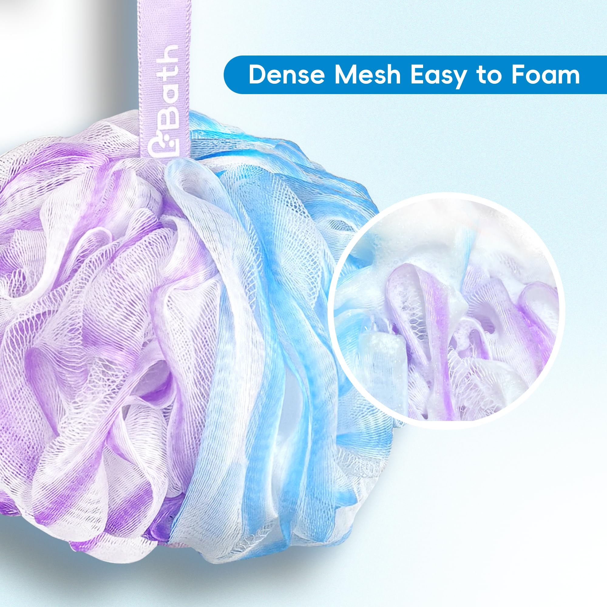 LCZLBath Large Loofah Pack Shower Loofah Sponge Bath Luffa Set for Body Scrubbing, Black Soft Poufs and Puffs XL