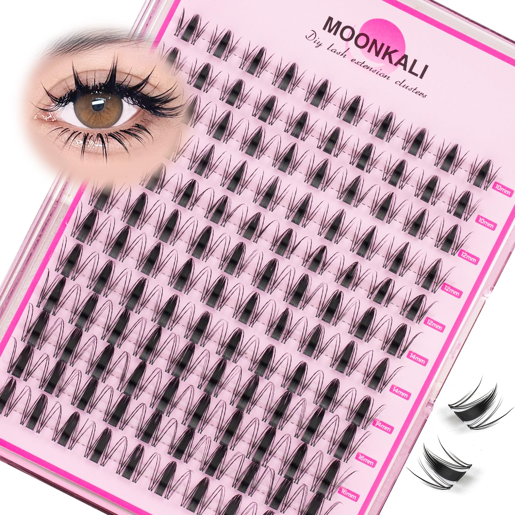 Wispy Lash Clusters Manga Eyelash Clusters Natural Fairy Clear Band Lashes Clusters Spiky 10-16MM Cluster Eyelash Extensions DIY 120Pcs CC Curl Anime Eyelashes Extension Clusters by MOONKALI