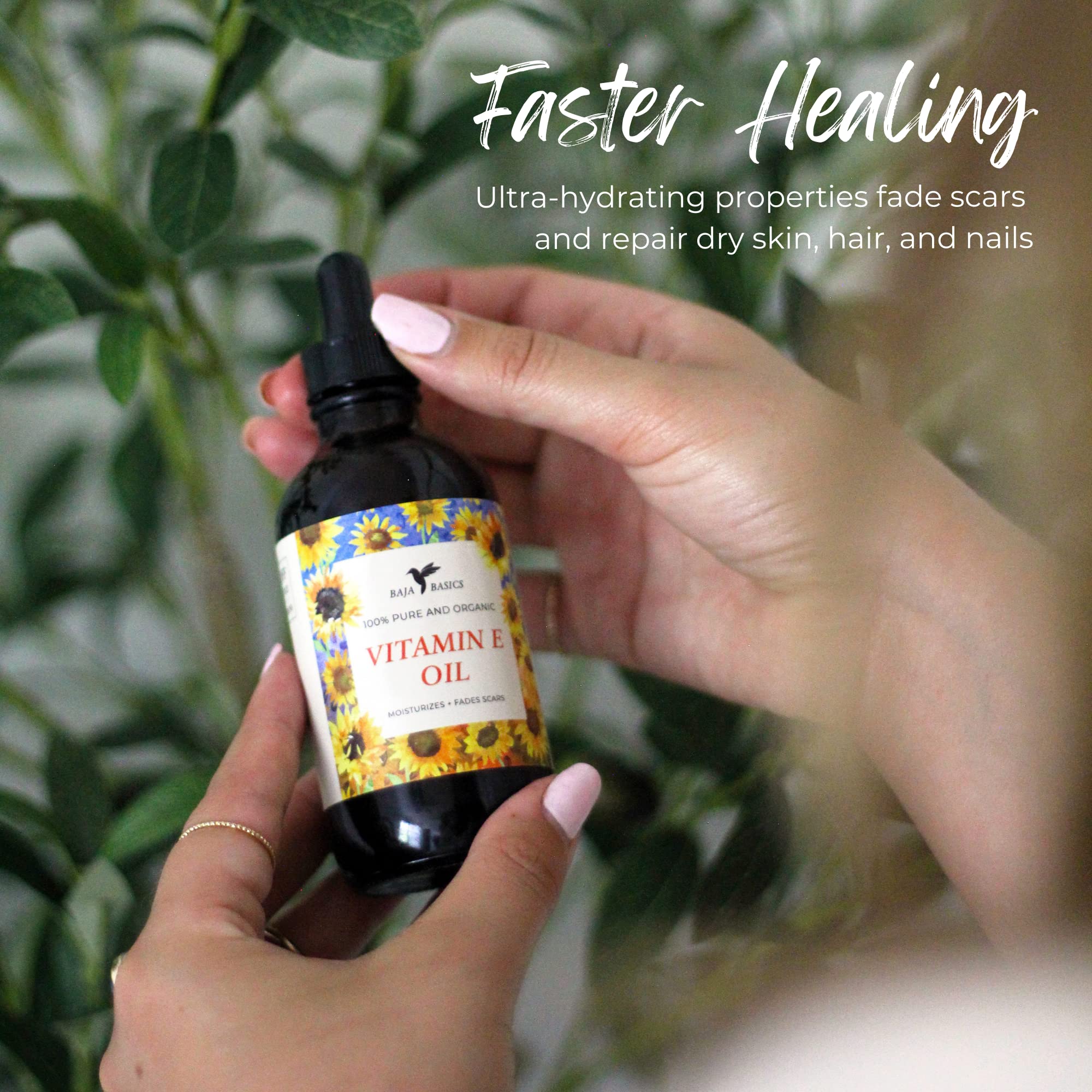 Baja Basics Pure Vitamin E Oil, Moisturizer for Skin, Face, Body, Nails and Hair, Multi-Purpose Skincare Product For Men and Women 4 oz