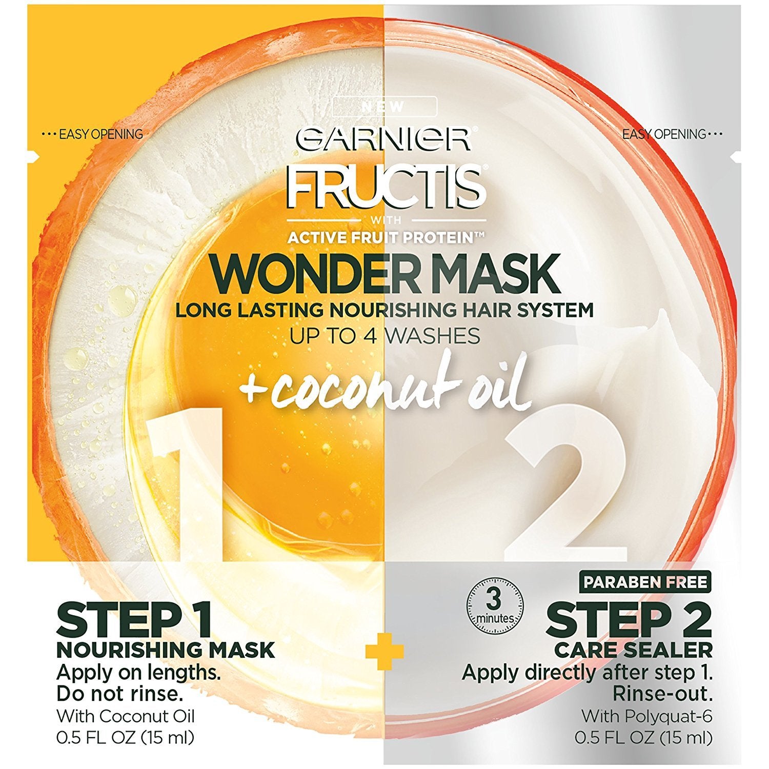 Garnier Fructis Wonder Mask Treatt for all type of hair, Coconut 1 Fl Oz, Pack Of 1